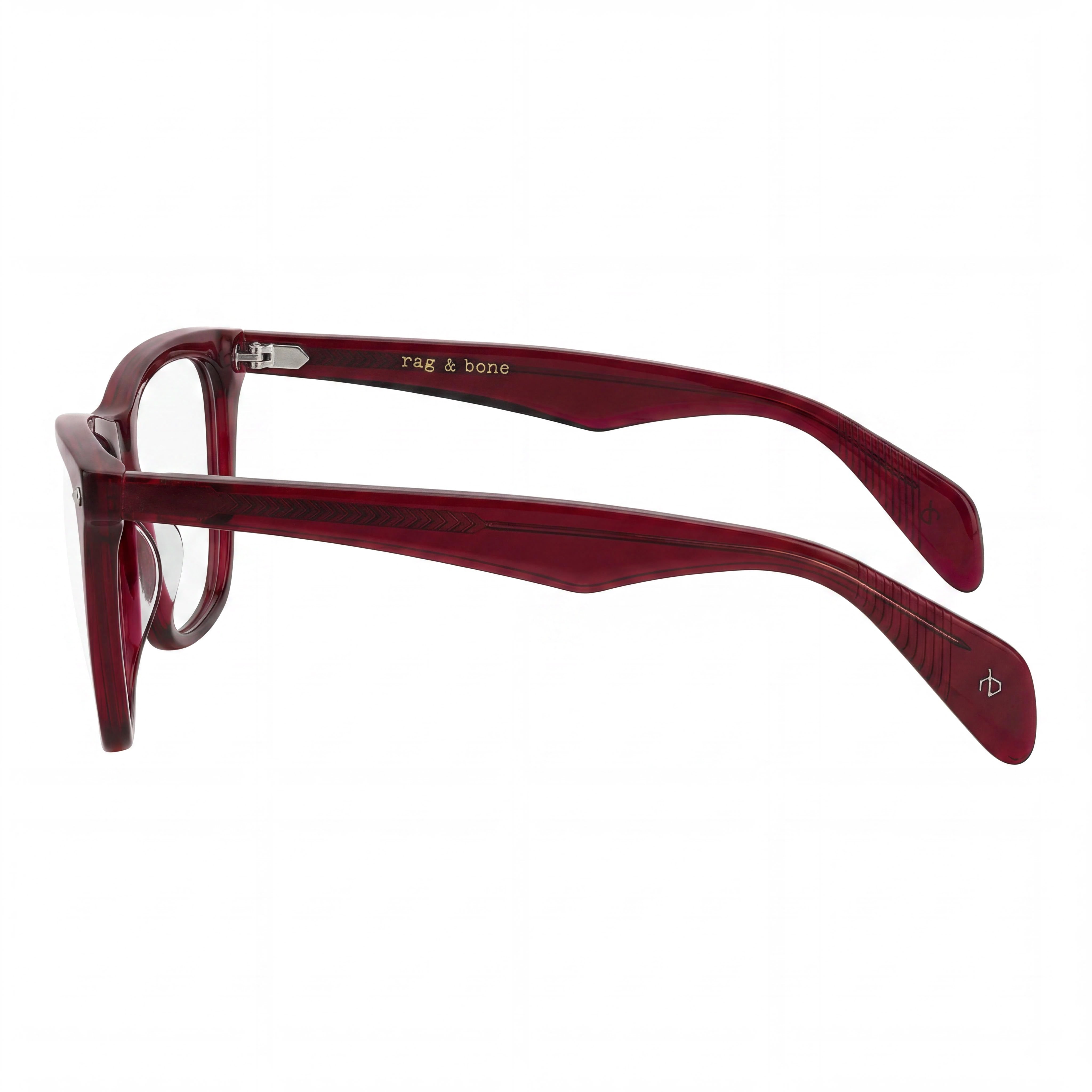Rag & Bone Rnb 3013 Women's Eyewear featuring Burgundy color and Polycarbonate Lenses, Lens Width 53mm, Photo 2