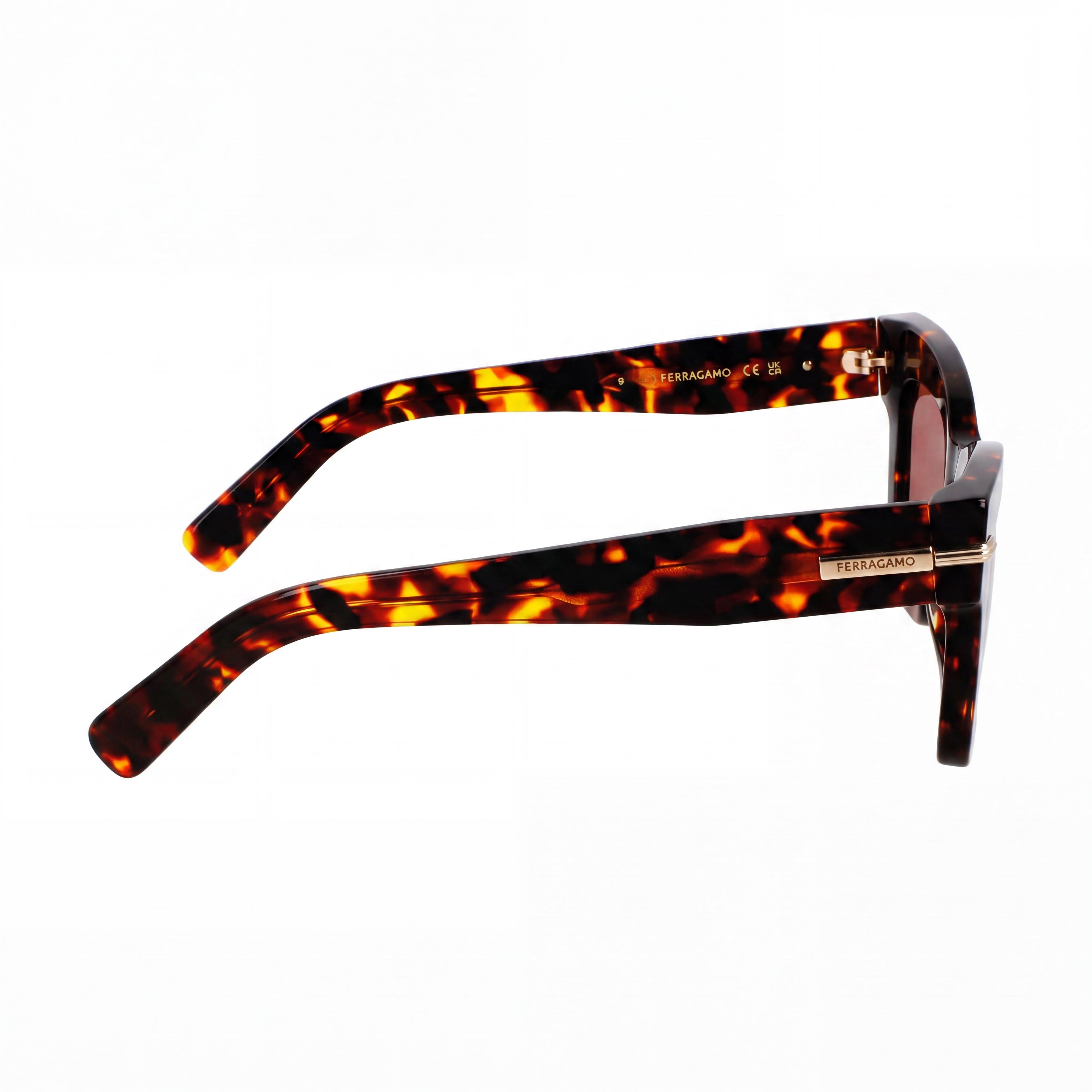 Ferragamo Sf2031s Women's Dark Tortoise Titanium Frame Protection Sunglasses 52-17-145mm, Photo 3