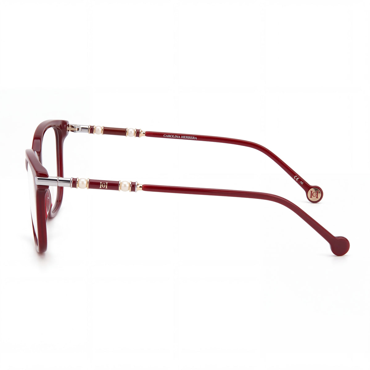 Carolina Herrera Ch 0027 Unisex Classic Acetate Eyeglasses with Polycarbonate Lenses Burgundy 55mm, Photo 2