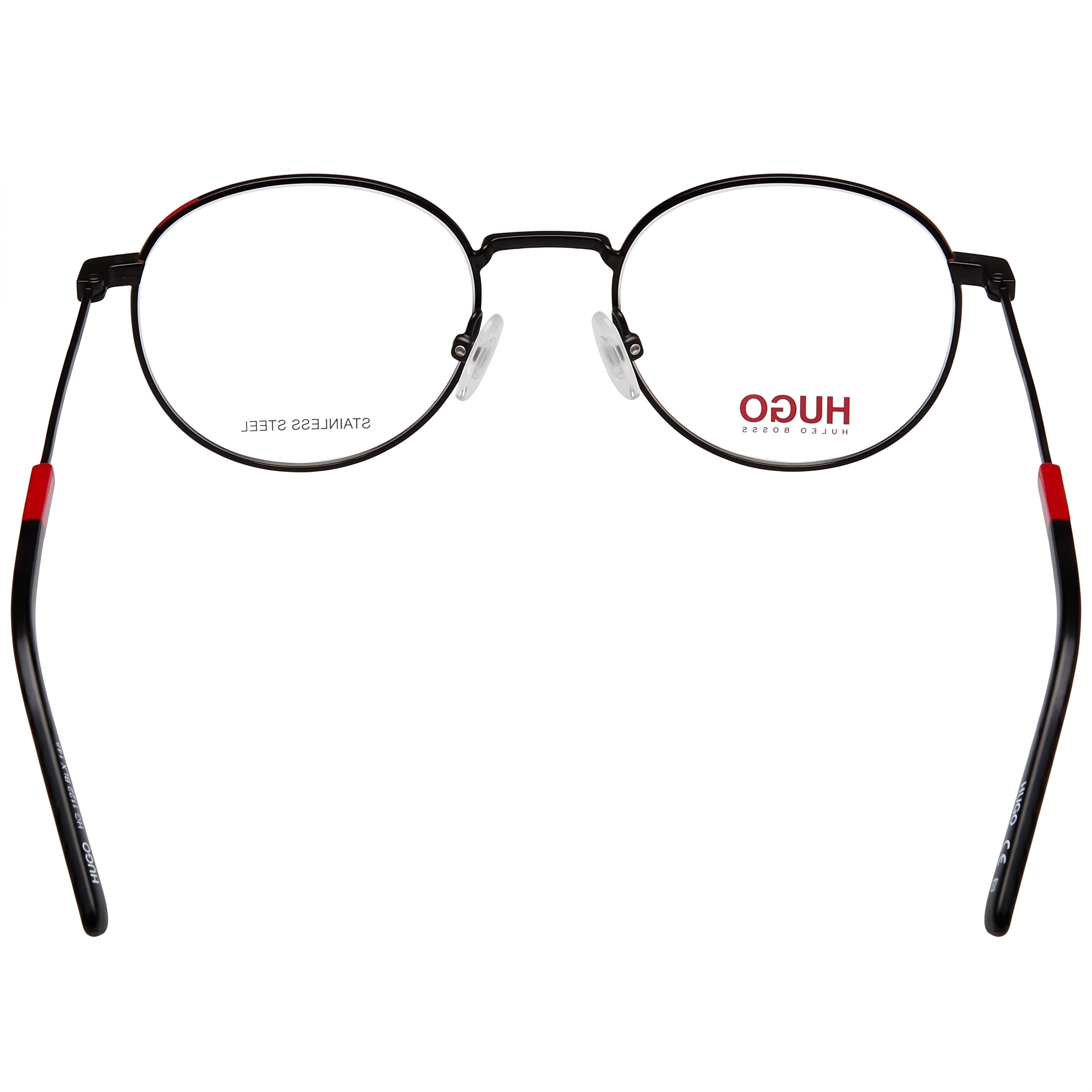 BOSS Gafas de sol modernas unisex con armazón de metal, color negro mate, lentes de policarbonato rojas no polarizadas de 51 mm, Photo 4