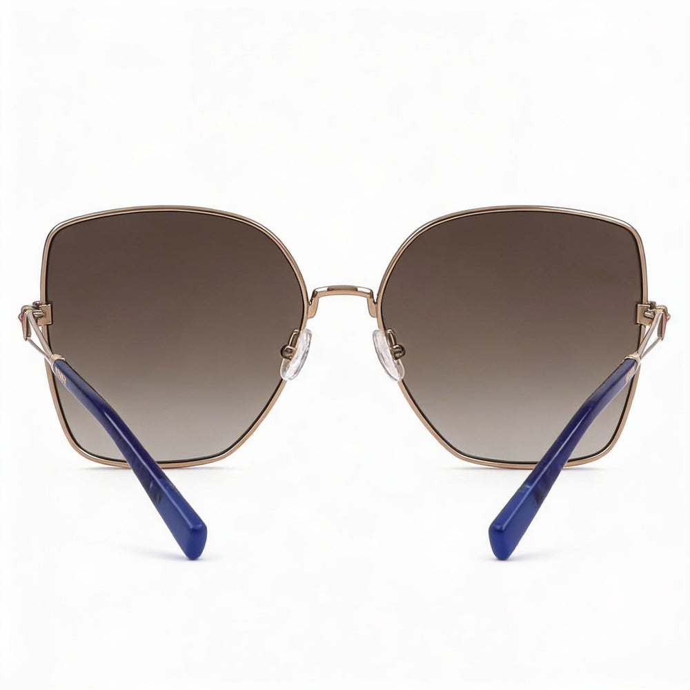 Gafas de sol Missoni Modern para mujer, con montura de acero inoxidable, color dorado y cobre, protección UV, 59 mm