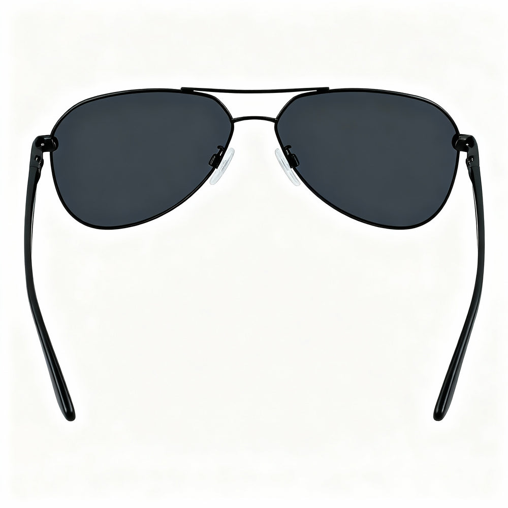 Nike City Aviator Alloy Steel Frame Non-Polarized Unisex Sunglasses Satin Black Dark Grey 61mm