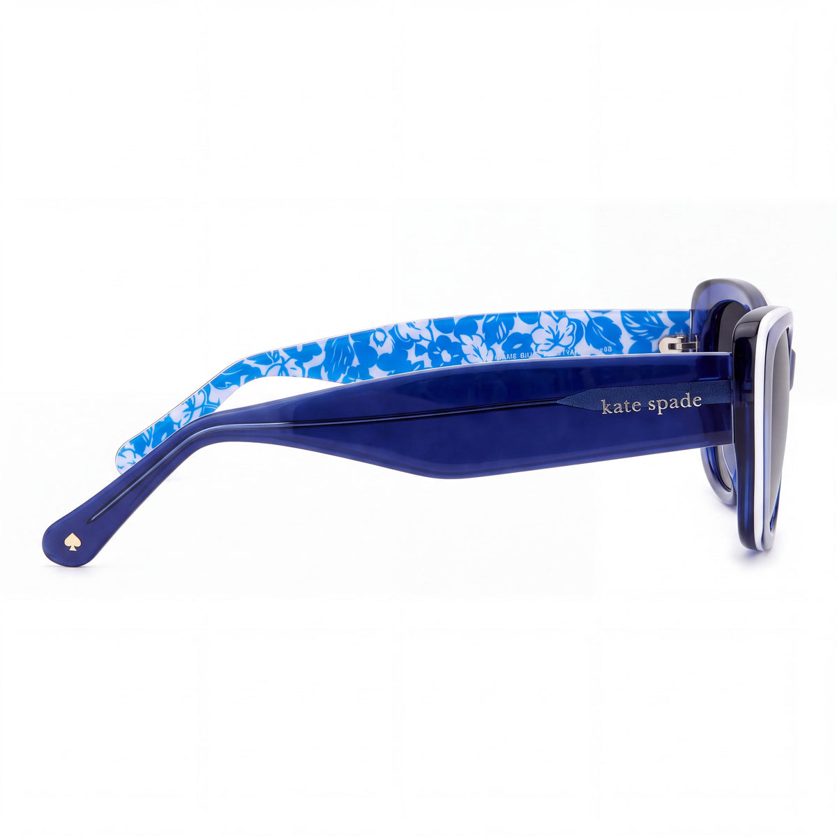 Gafas de sol kate spade new york Fabia/S rectangulares para mujer, de acetato azul y blanco, con protección 100% UV, gris oscuro, 51 mm, Photo 3