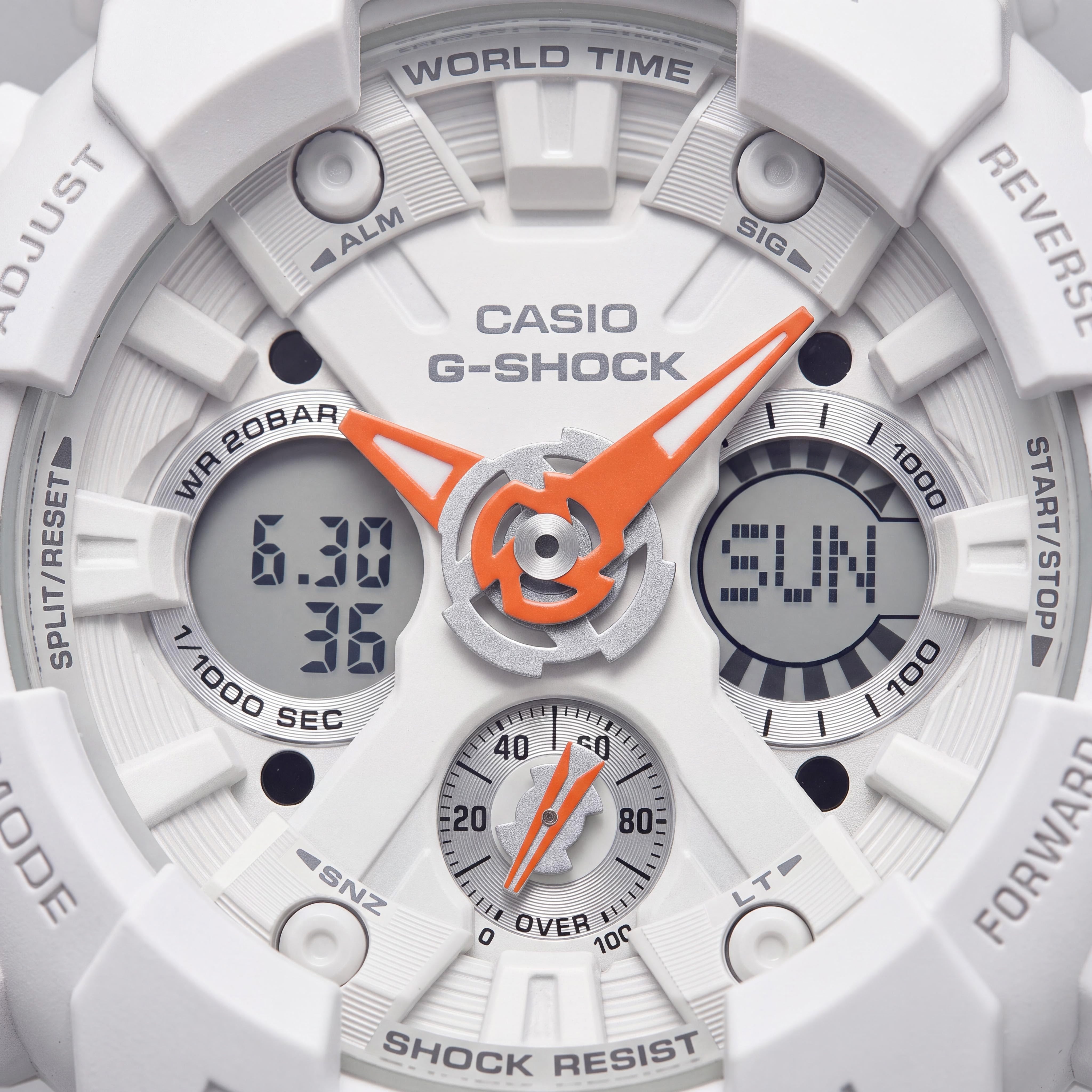 Casio S120 Women's White Orange World Time Shock Resistant 20 ATM Water Resistant Anti-Magnetic Watch, Photo 2