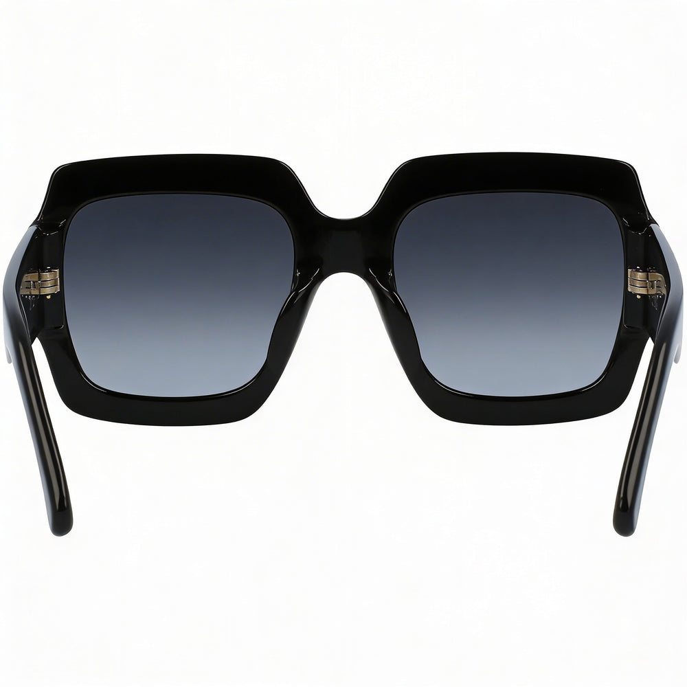 Gucci GG0053SN Unisex Shiny Black Composite Frame Sunglasses with Shaded Dark Grey Gradient Lenses 54mm
