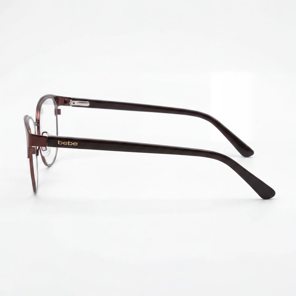 bebe Bb5202 Women's Topaz Metal Frame Eyewear with Clear Polycarbonate Lenses, Size 53-16-140