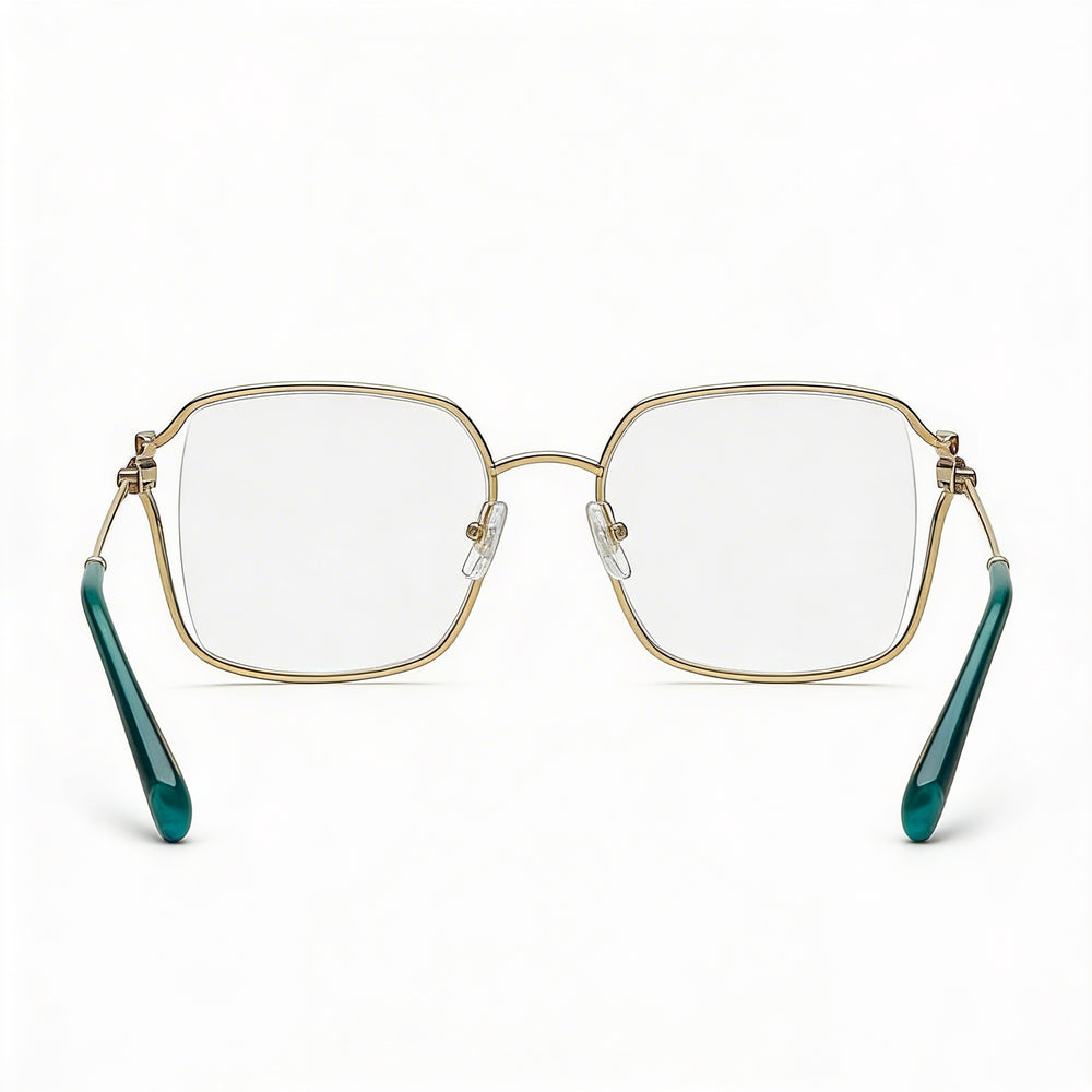 Gafas Chopard informales para mujer, de metal, con lentes de policarbonato sin graduar, en oro claro brillante, 53 mm