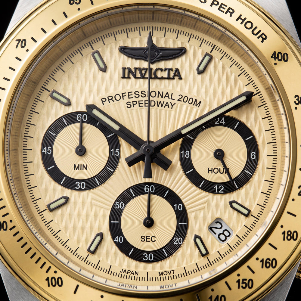 Invicta 14930 Cronógrafo Reloj de Acero Inoxidable Dorado de Dos Tonos de 39 mm para Hombre con Detalles Bañados en Oro de 18k y Esfera Dorada