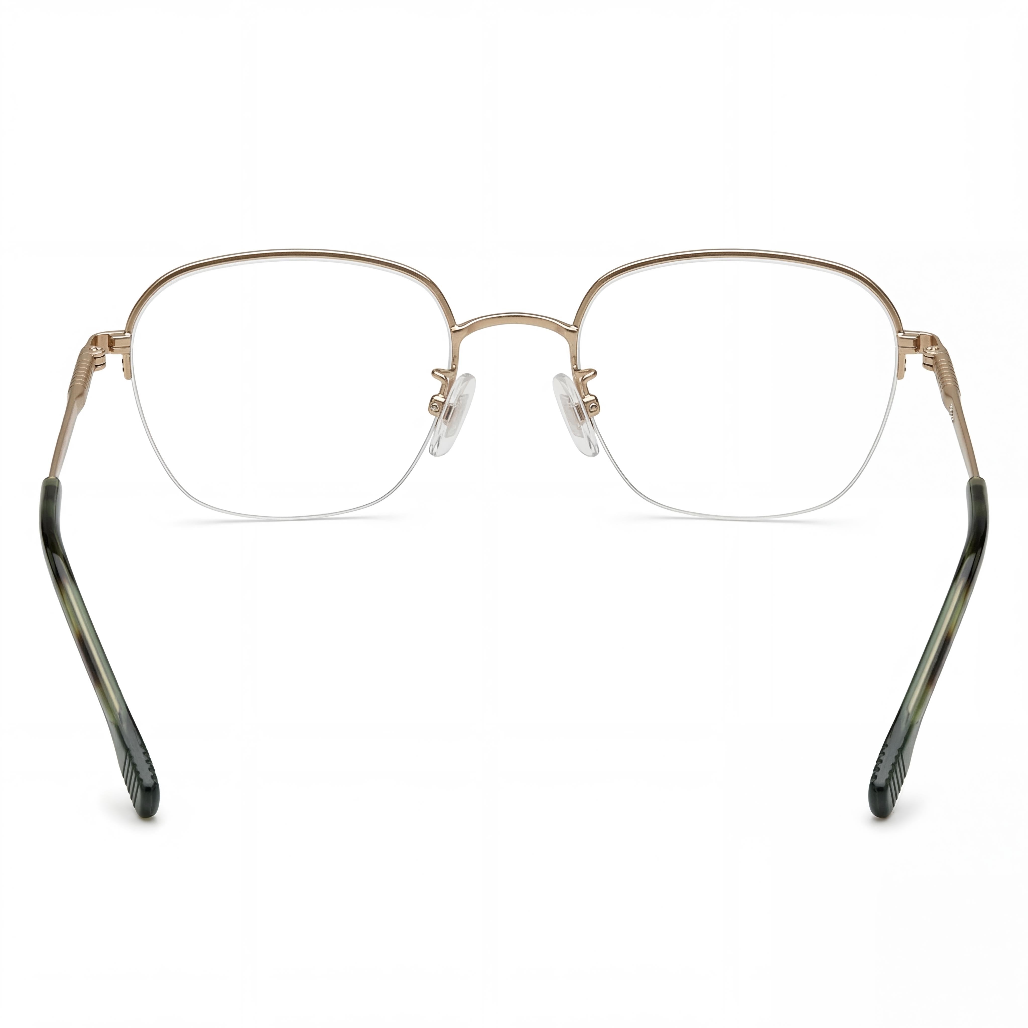Gafas con montura semi al aire con forma de mariposa unisex Hugo Boss Modern de metal con lentes de policarbonato, oro mate, 54 mm, Photo 3