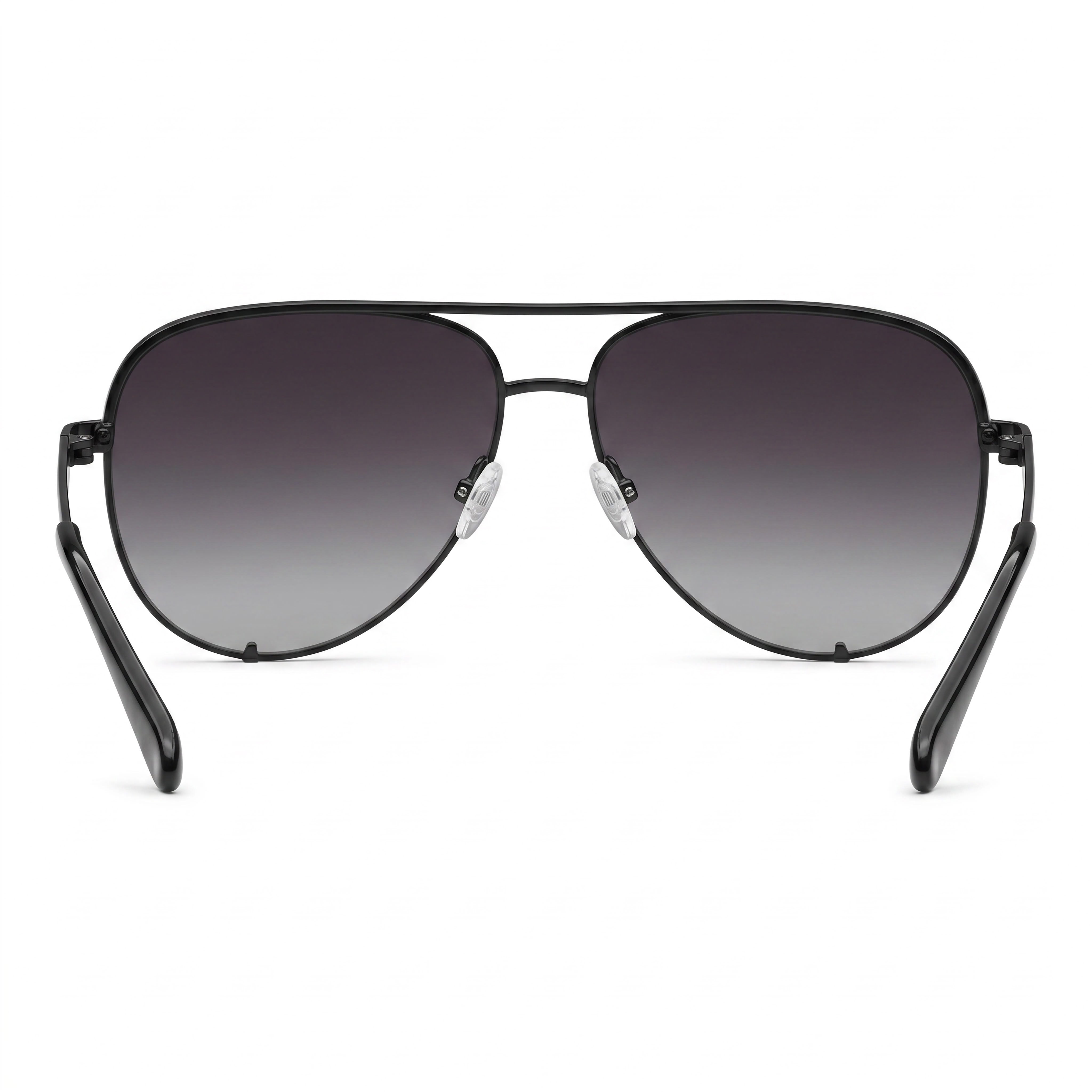 Gafas de sol polarizadas de metal negro difuminado con protección UV para mujer, modelo High Key Large de QUAY AUSTRALIA, Photo 4