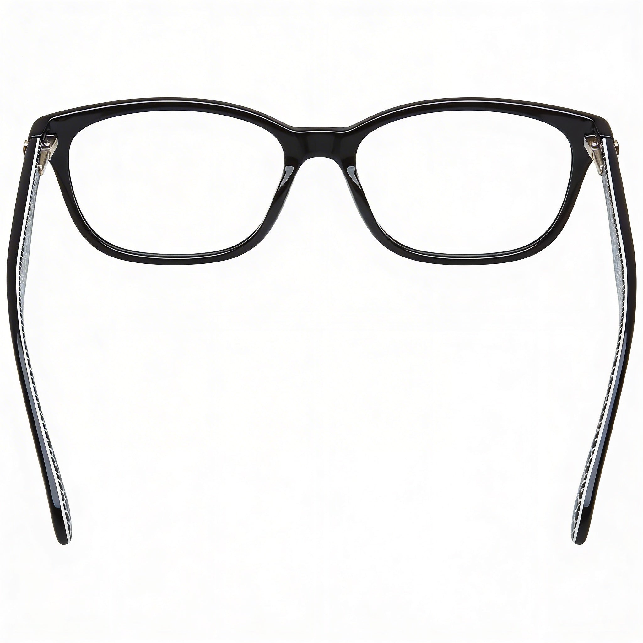 kate spade new york Brylie Unisex Negro Estampado Acetato Rectángulo Gafas Ópticas de Montura Completa 50mm, Photo 2