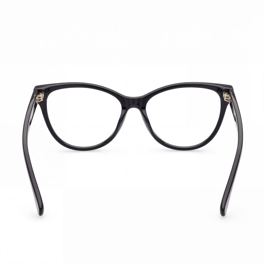 MaxMara Casual Women's Shiny Black Plastic Eyeglasses 55mm