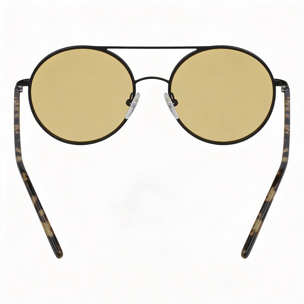 Gafas de sol redondas de plástico amarillo clásicas para mujer DKNY 52 mm