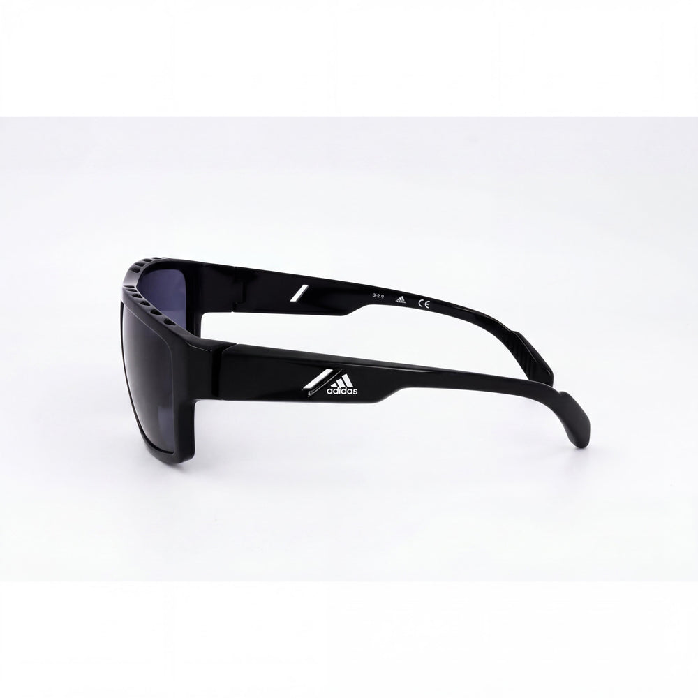 adidas Sp0008 Men's Shiny Black Sunglasses TR90 Plastic Smoke Lens 61mm UV Protection
