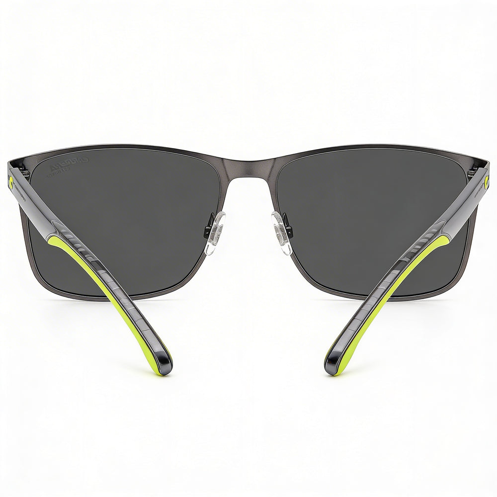 Carrera 2037t/S Unisex Rectangular Plastic Matte Ruthenium Grey Sunglasses 55mm