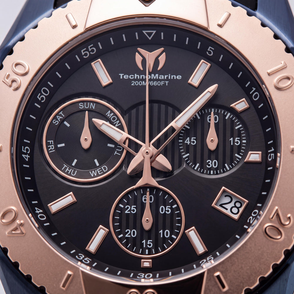 TechnoMarine Uf6 Men's Black Silicone Strap Water Resistant Luxury Watch