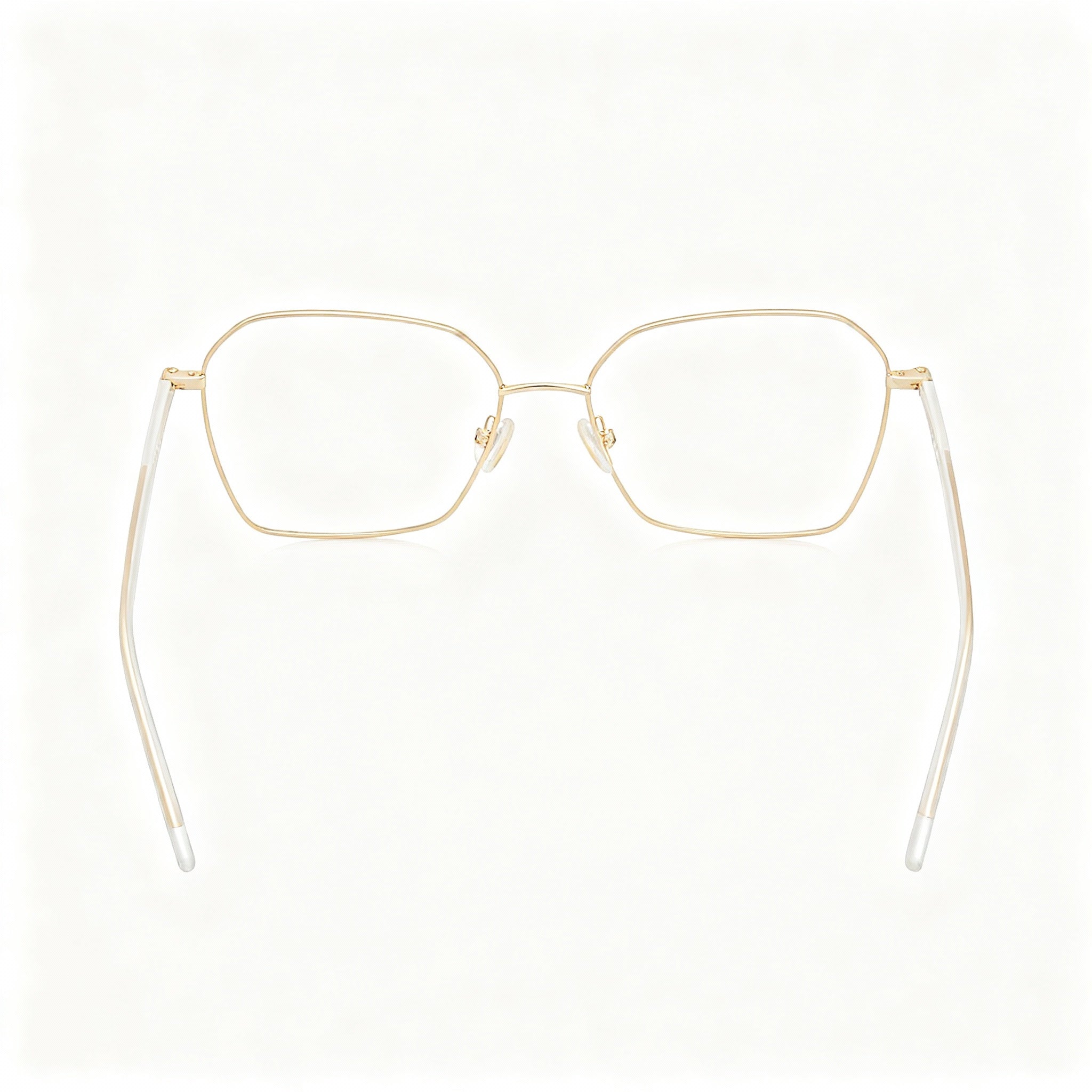 Gafas de vista cuadradas BOSS 1398 de titanio en oro rosa para mujer con montura completa y lentes no polarizadas, 54-16-145, Photo 4