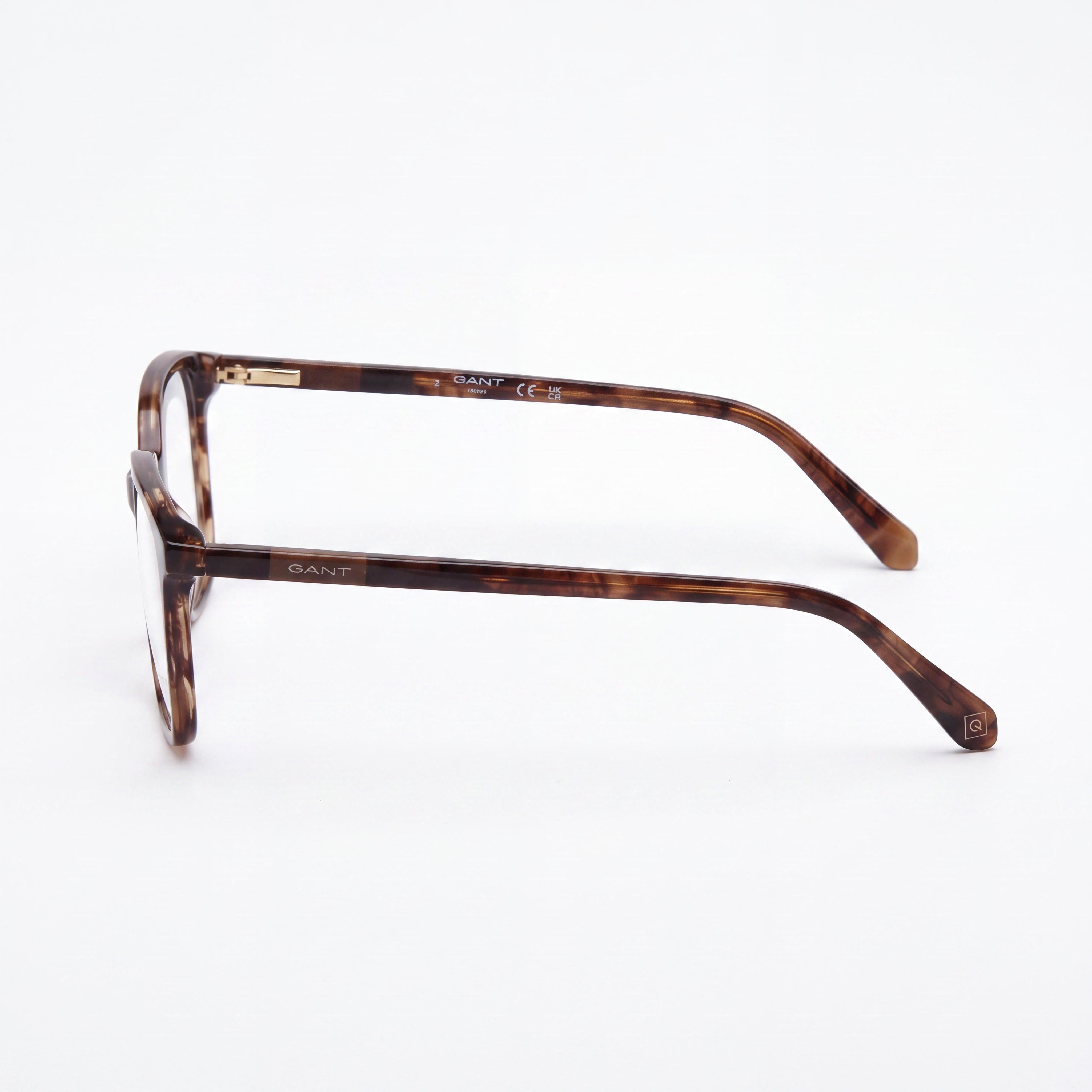 GANT Modern Women's Eyeglasses featuring Dark Havana Plastic Frame and Polarized Clear Lenses, Size 50mm, Photo 2