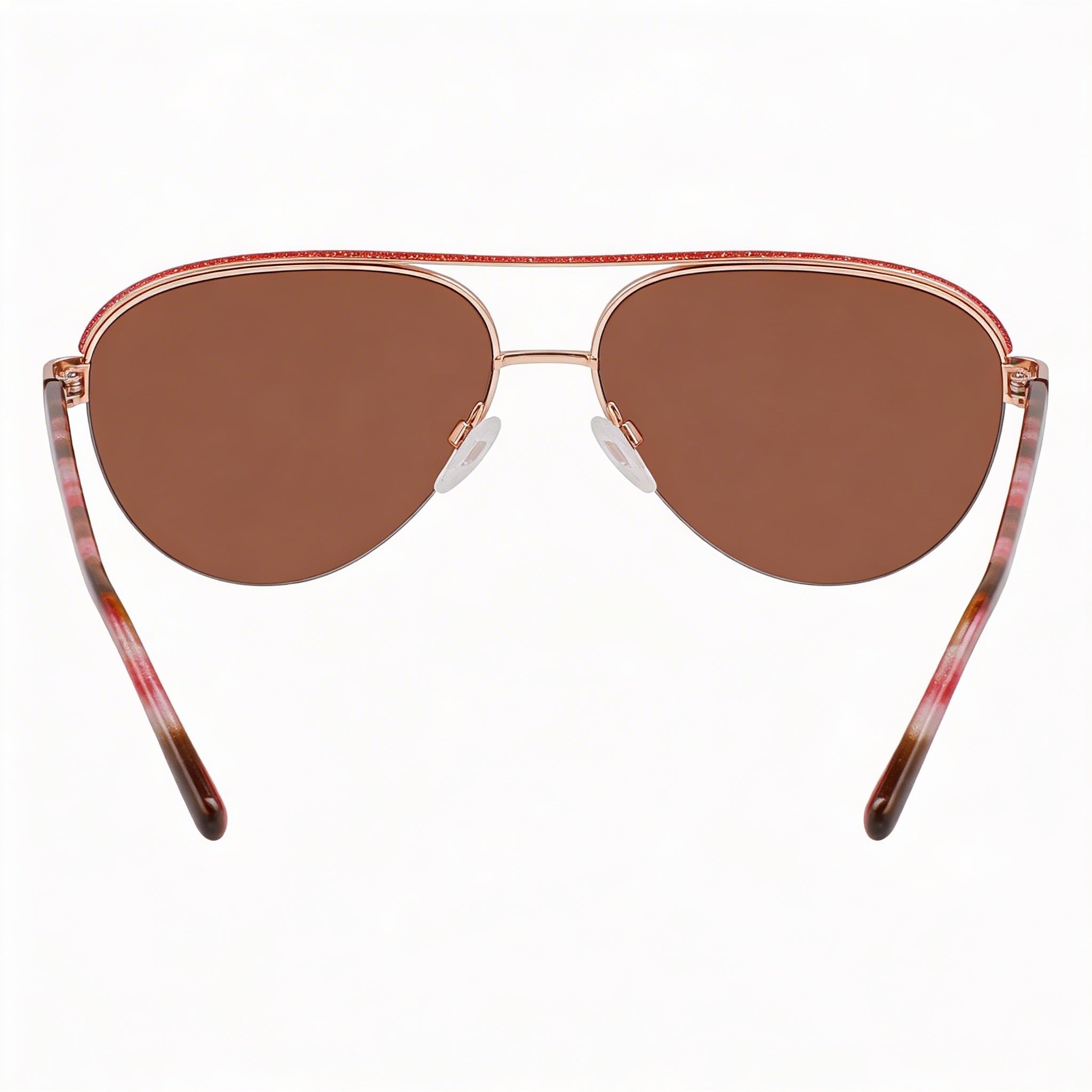 Gafas de sol clásicas bebe para mujer, montura de plástico en oro rosa, lentes no polarizadas en oro rosa con protección UV, Photo 4