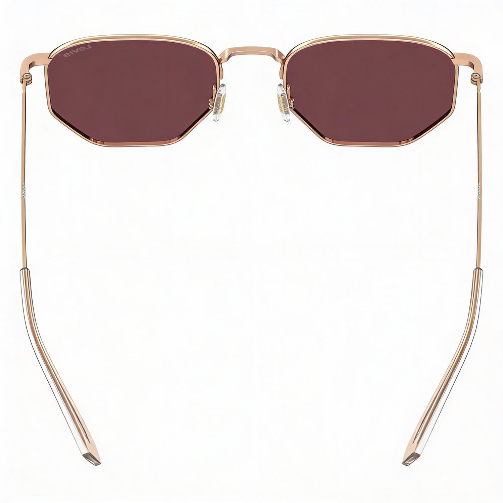 Gafas de sol Levi's Casual para hombre, de metal, con protección UV, montura de cobre dorado, lentes rosas, 51 mm