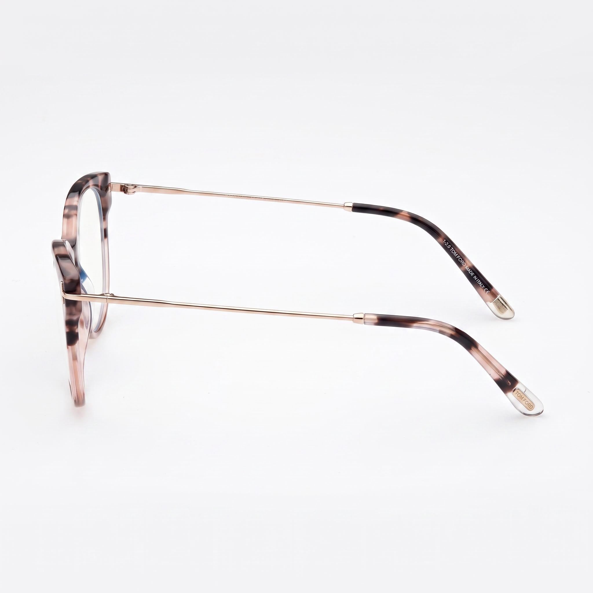 Tom Ford FT5770-B Women's Blue-Light Block Plastic Eyeglasses Blush Havana Rose Gold 54mm, Photo 3