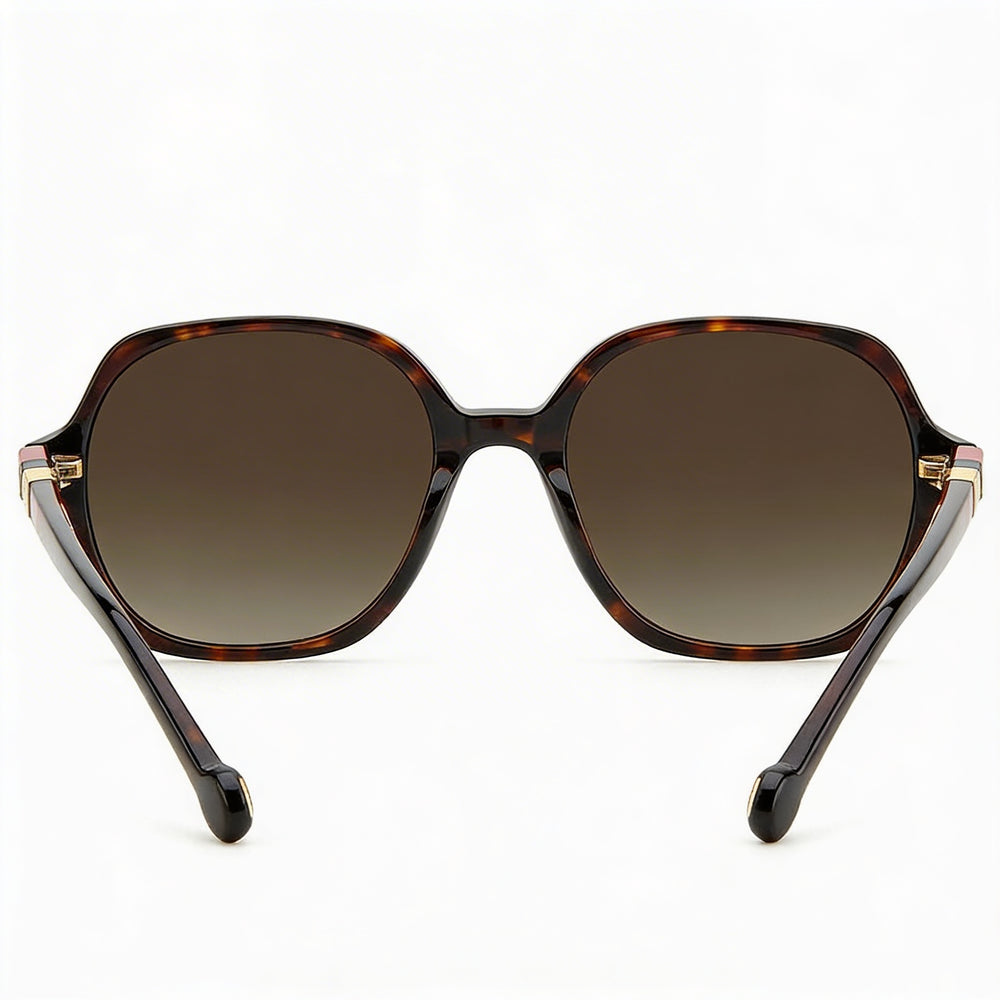 Gafas de sol Carolina Herrera HER 0106/S para mujer, clásicas, de acetato, no polarizadas, color rojo habano, 55 mm