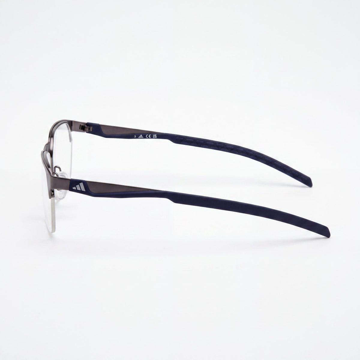 adidas Modern Men's Eyeglasses with Matte Black Frame, featuring a 56mm Lens Width, 17mm Bridge Width, and 140mm Temple Length, Photo 2