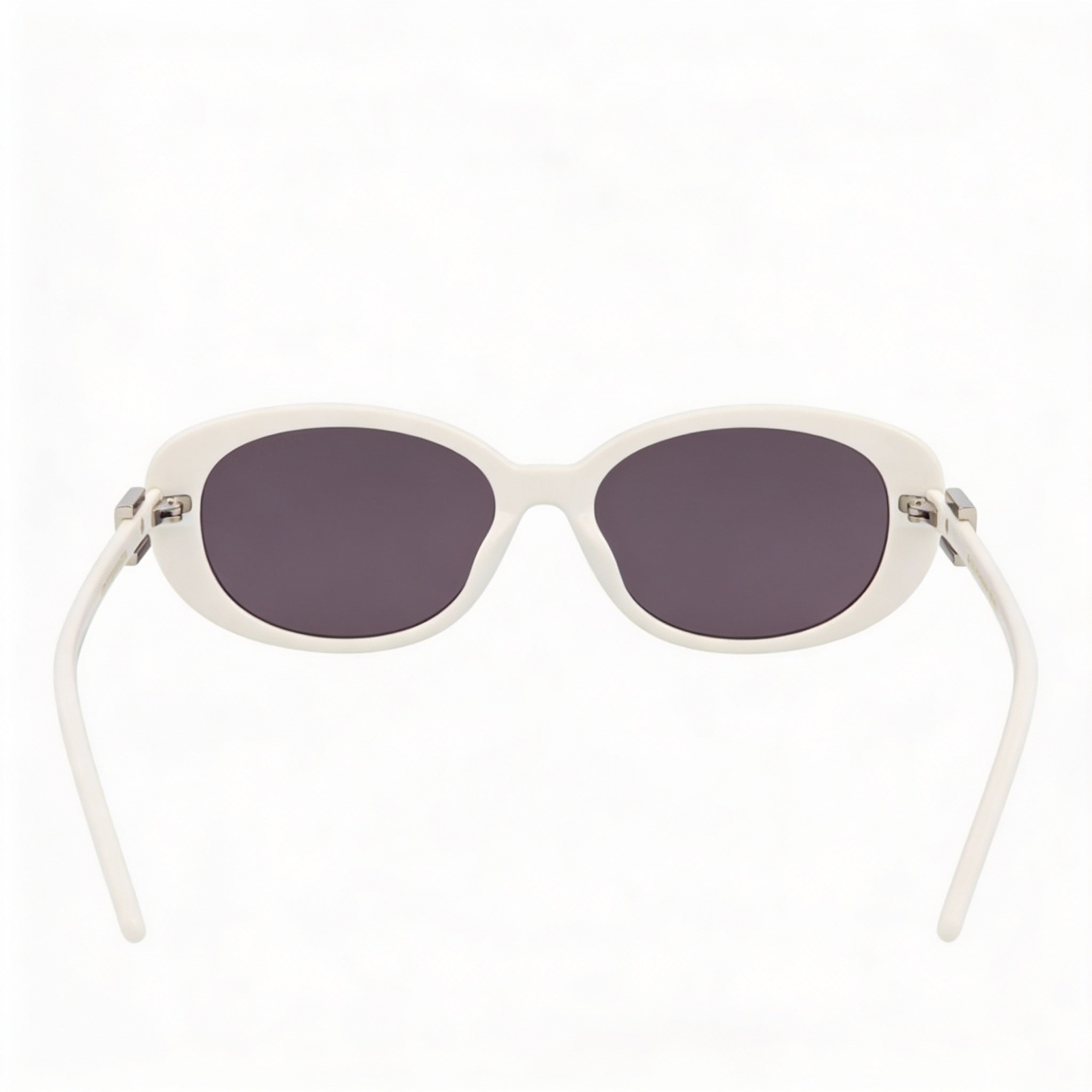 Gucci Women's Round/Oval Injection Frame Sunglasses, White Grey, 100% UV Protection, 55mm Lens Width, Photo 3