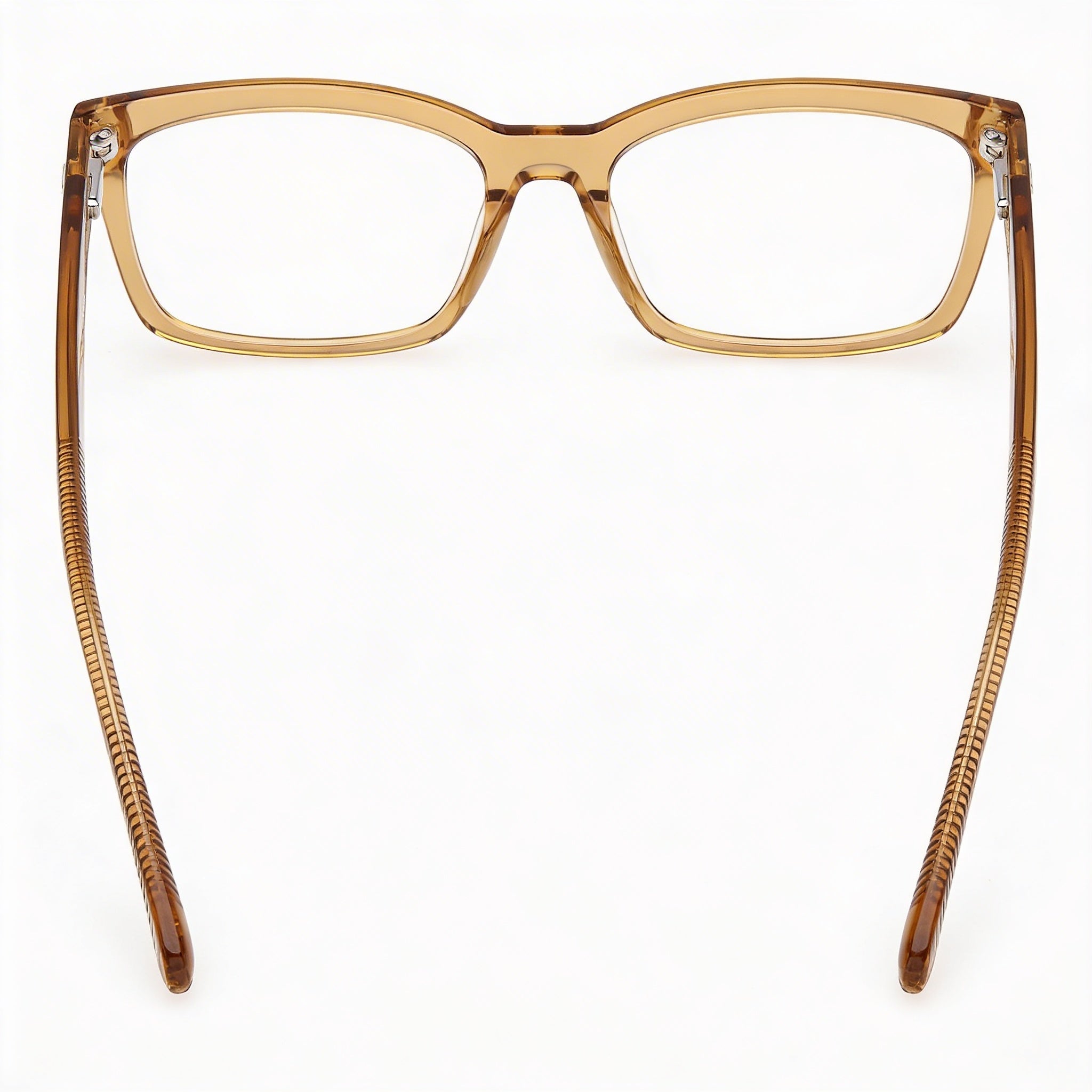 GUESS GU50252 Gafas de hombre con montura de plástico amarillo oscuro y lentes de policarbonato transparentes 55-19-145, Photo 3