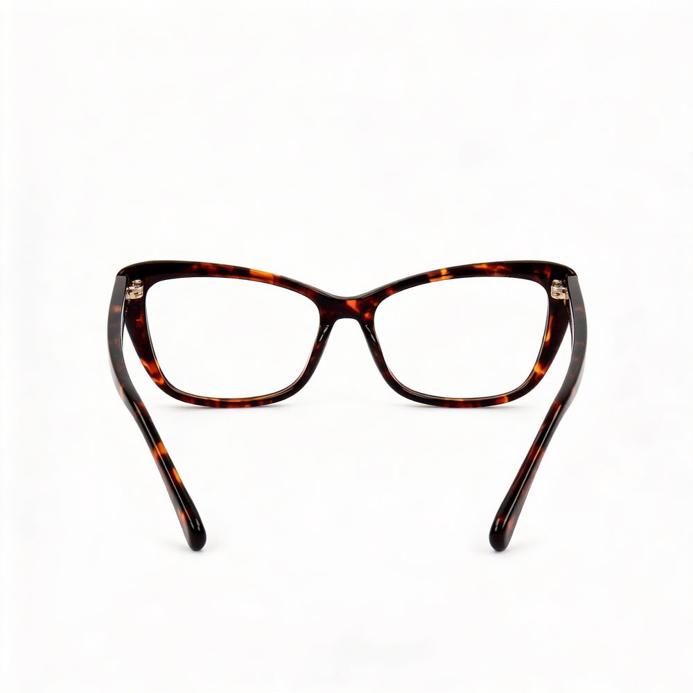 MaxMara Casual Women's Full Rim Lightweight Plastic Havanna Frame with Transparent Plastic Lenses 53-16-140mm