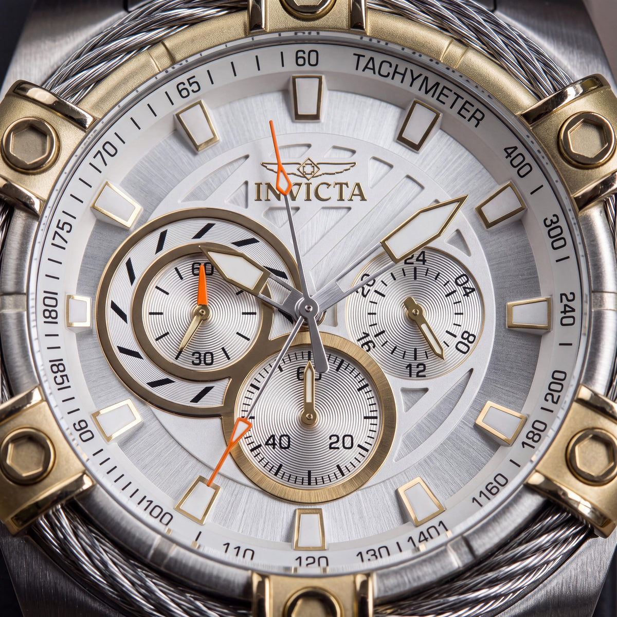 Invicta Bolt 49746 Men's Chronograph Silver Dial Two-tone Stainless Steel Quartz 100M Water Resistant Watch 52mm, Photo 2