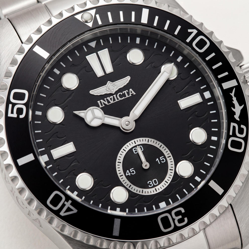 Invicta Pro Diver 49421 Men's Silver Stainless Steel Bracelet Quartz Watch with Black Dial, 43mm Case