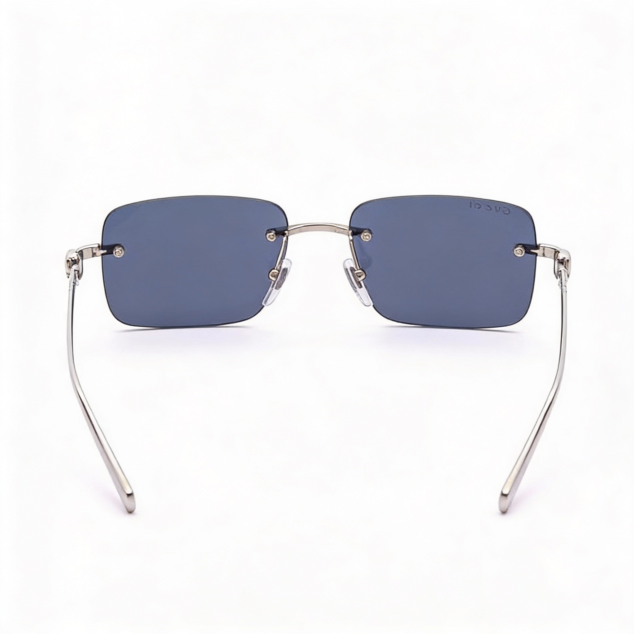 Gucci Casual Women's Silver-Blue Metal Frame Sunglasses with 100% UV Protection, Non-Polarized Lenses, 55mm, Photo 4
