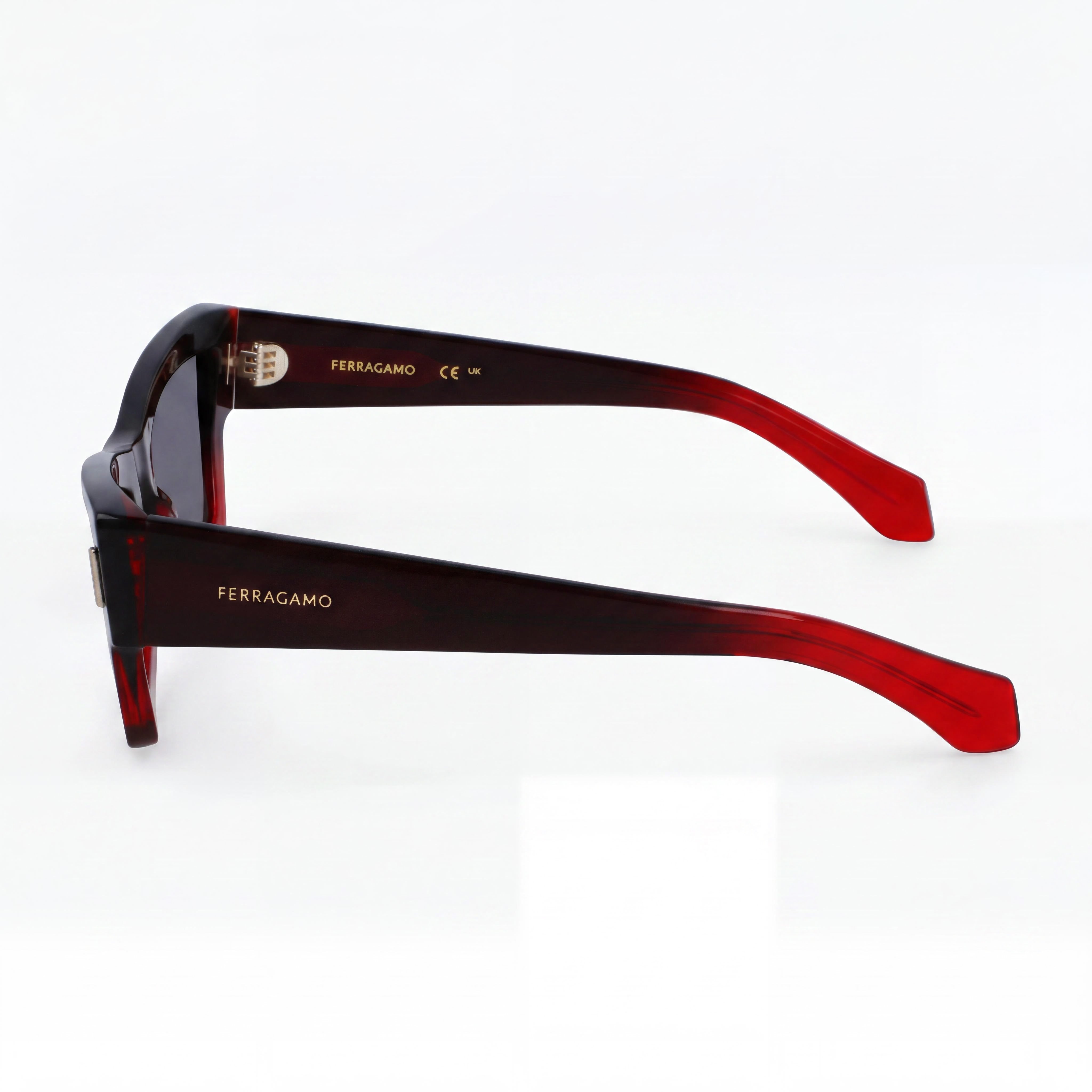 Gafas de sol unisex Salvatore Ferragamo SF2006S de plástico degradado, transparentes, rojas oscuras, con protección UV, no polarizadas, 53 mm, Photo 3
