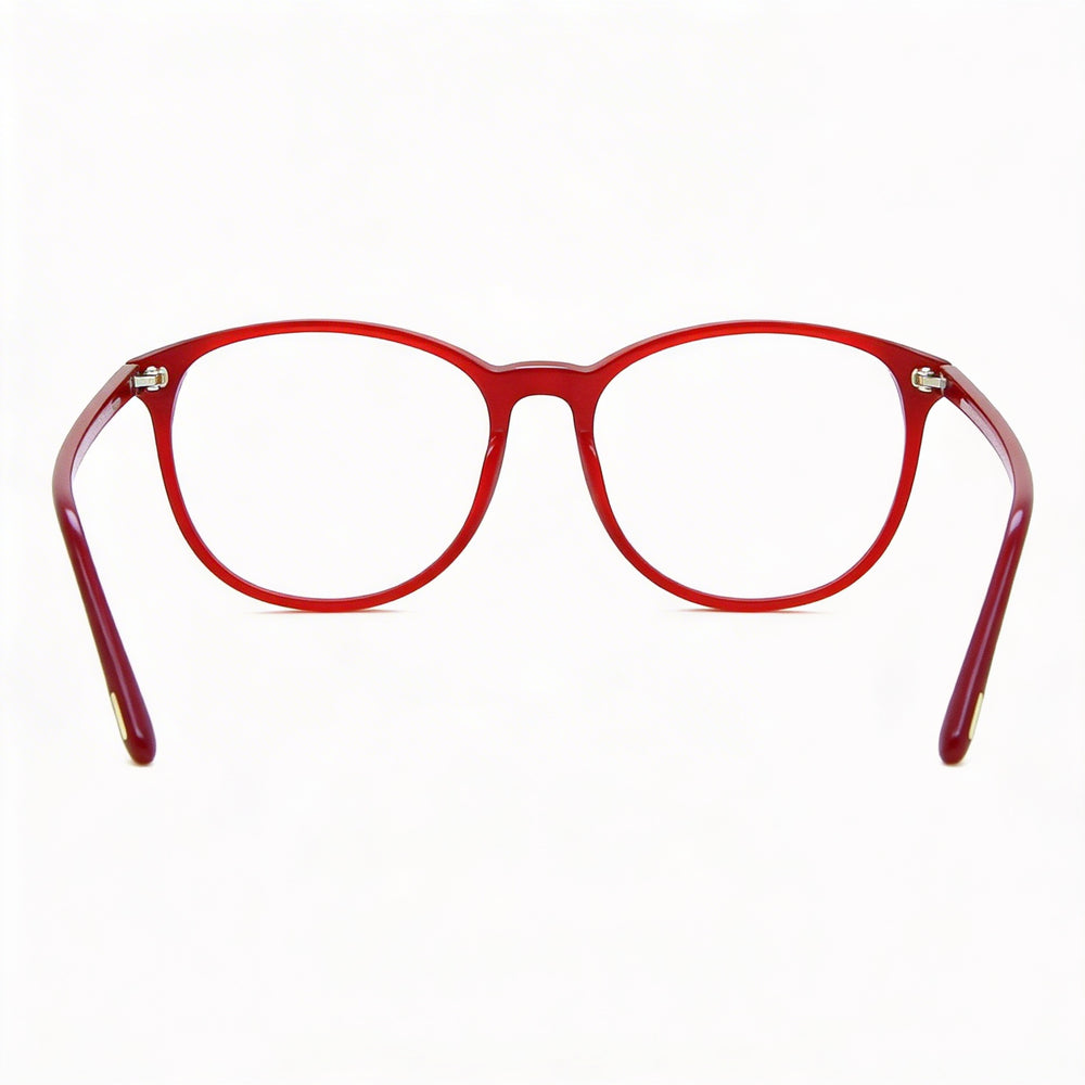 Gafas Tom Ford Modern para mujer, de plástico pantografiado rojo perlado brillante y bloqueador de luz azul, 53-16-140
