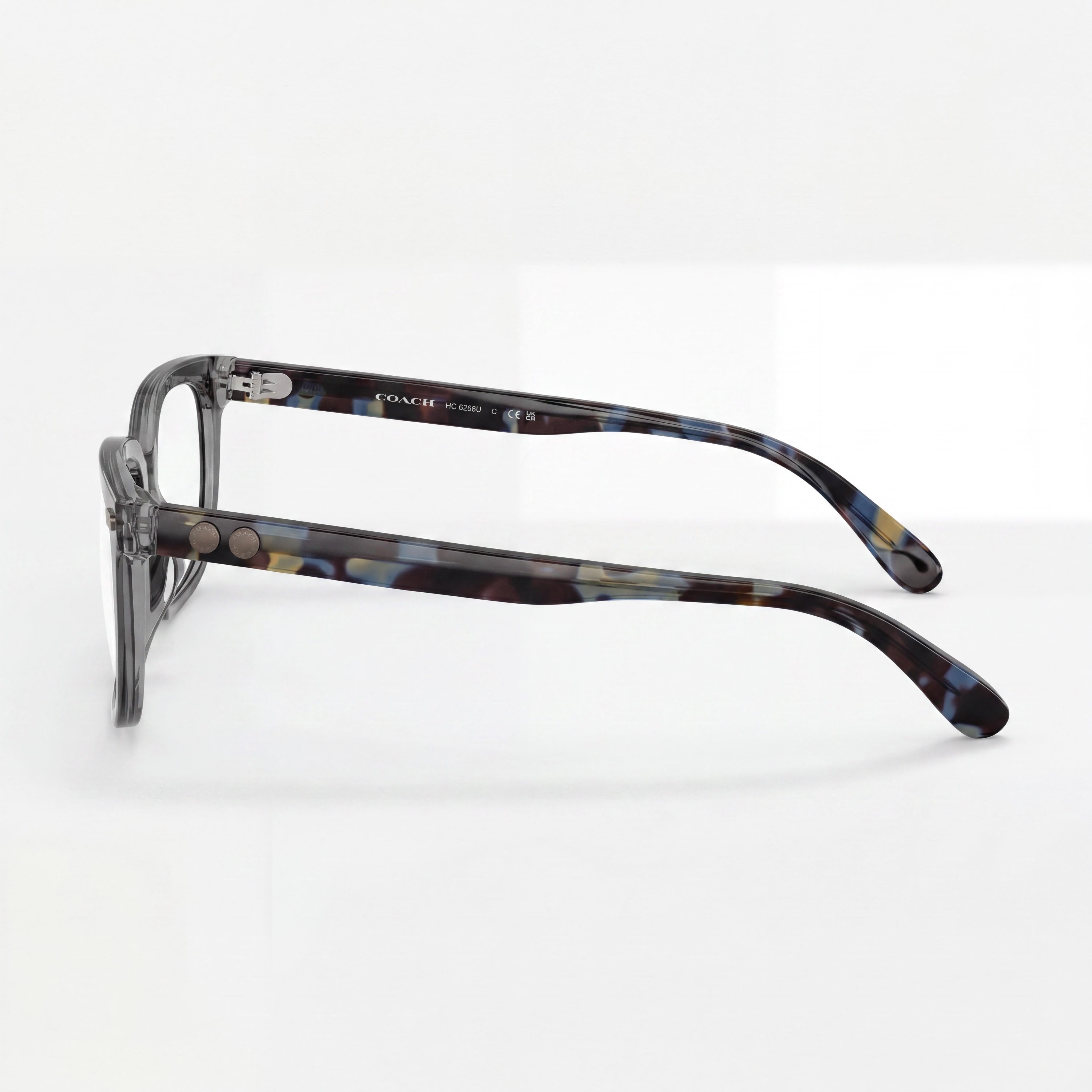 Coach Hc6266u Universal Fit Men's Transparent Grey Plastic Prescription Eyeglass Frames 53mm, Photo 2