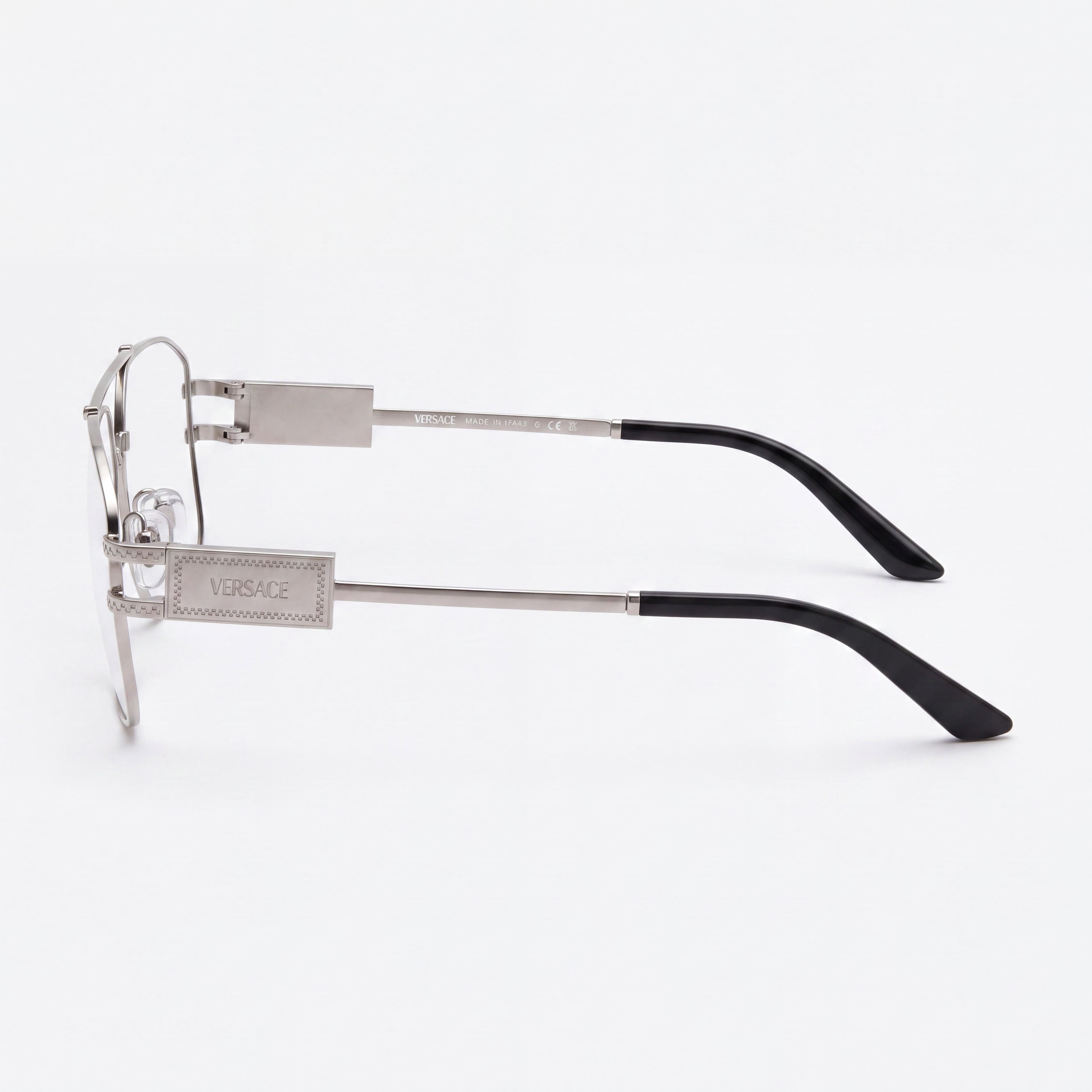 Versace Luxury Modern Women's Stainless Steel Frame Eyeglasses in Gunmetal with 59mm Lens Width, Photo 2