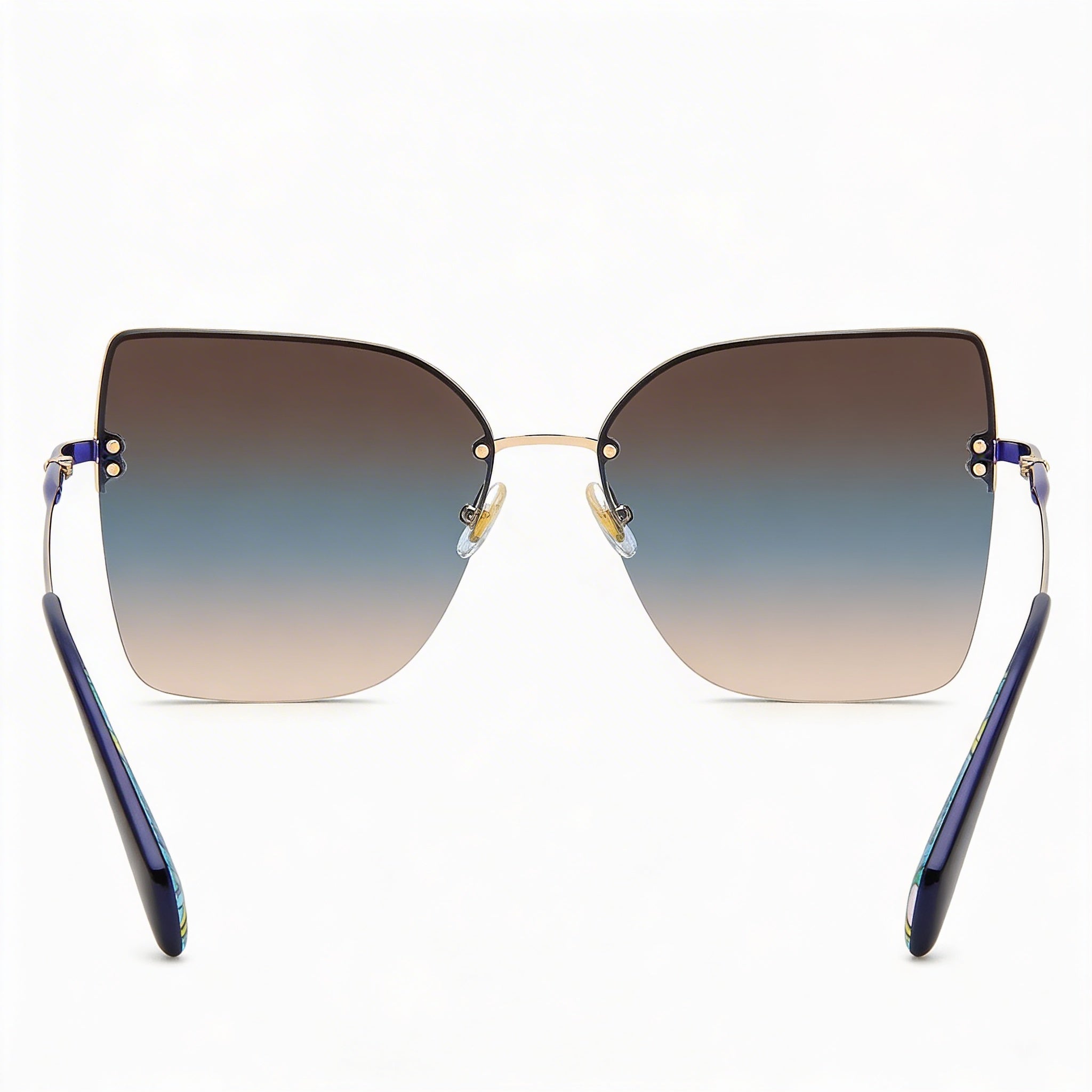 kate spade new york Gafas de sol Ariella/G/S de acero inoxidable con degradado UV para mujer, dorado, azul, café, verde azulado, azul, rosa sombreado 58-15-140, Photo 4