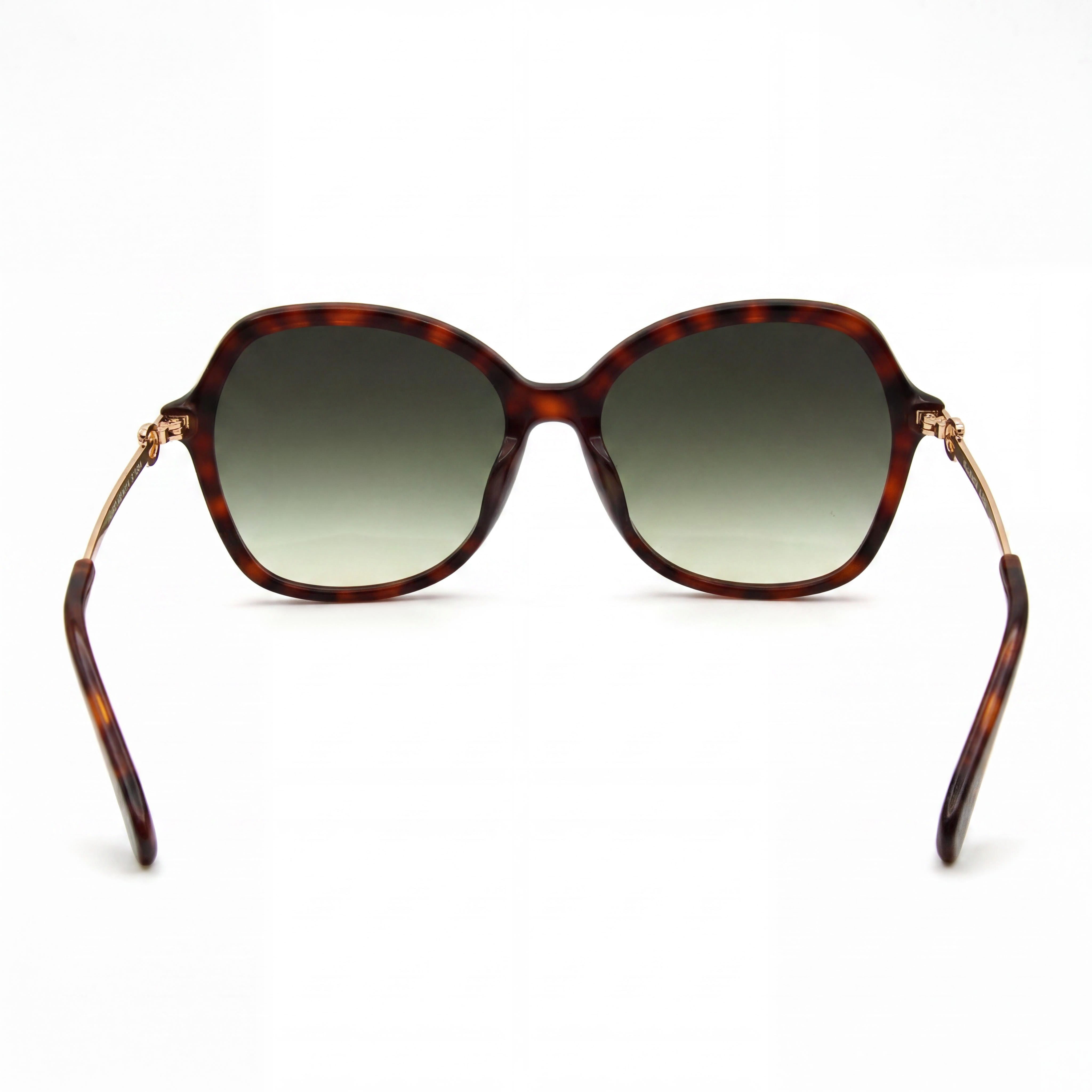 Longchamp LO705S Women's Havana Gold Plastic Butterfly Frame Green Gradient Lens Sunglasses 57mm, Photo 4