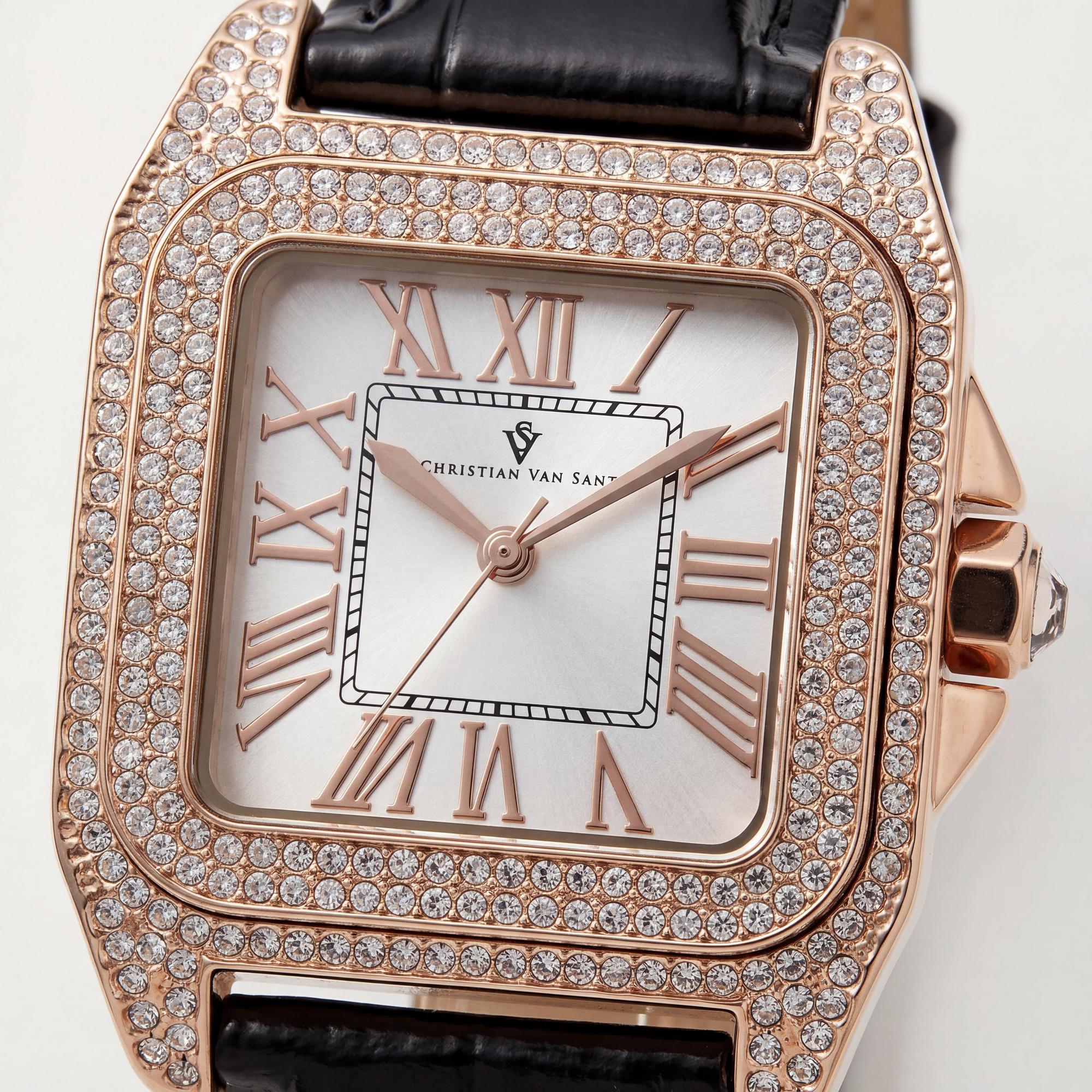 Christian Van Sant Casual Women's White Case & Dial Watch with Bezel Crystals, Water Resistant 30M, Photo 2