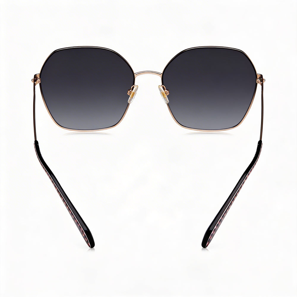 kate spade new york Gafas de sol de mujer de temporada en oro, azul y marrón, de acero inoxidable, con protección UV, de 57 mm