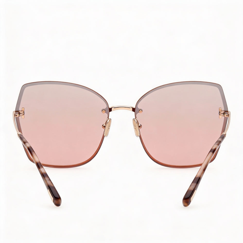 Gafas de sol Tom Ford Classic para mujer en color oro rosa burdeos con protección UV