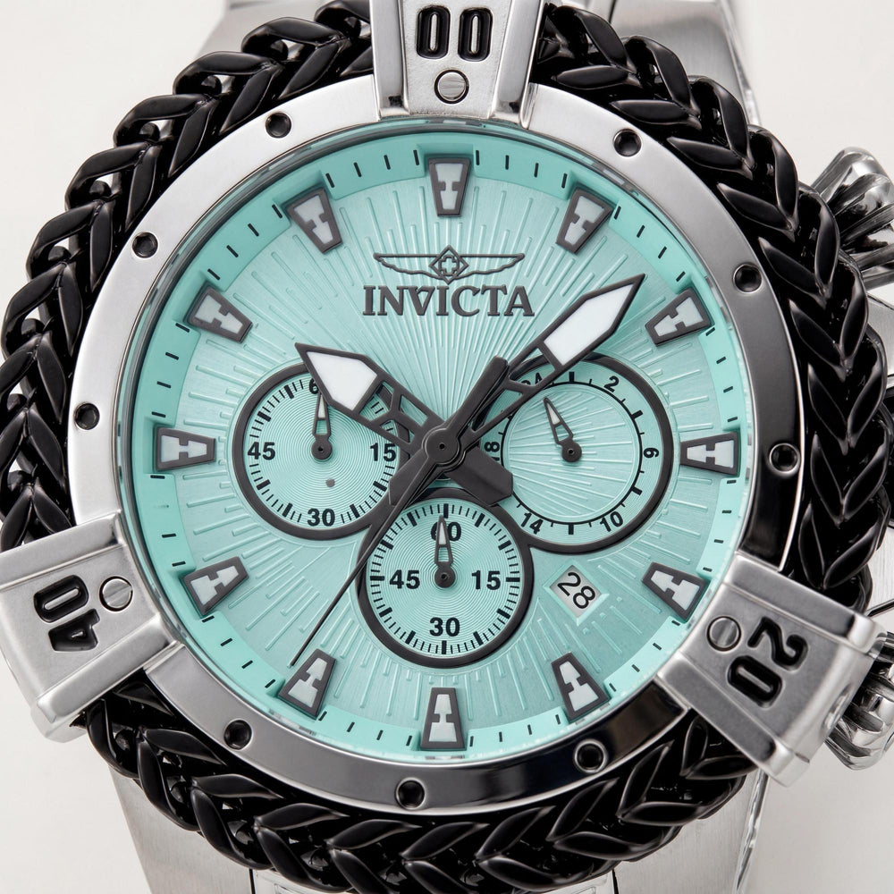 Reloj Invicta Bolt 48159 para hombre, cronógrafo de cuarzo, pulsera de acero inoxidable plateado de 54 mm con esfera azul