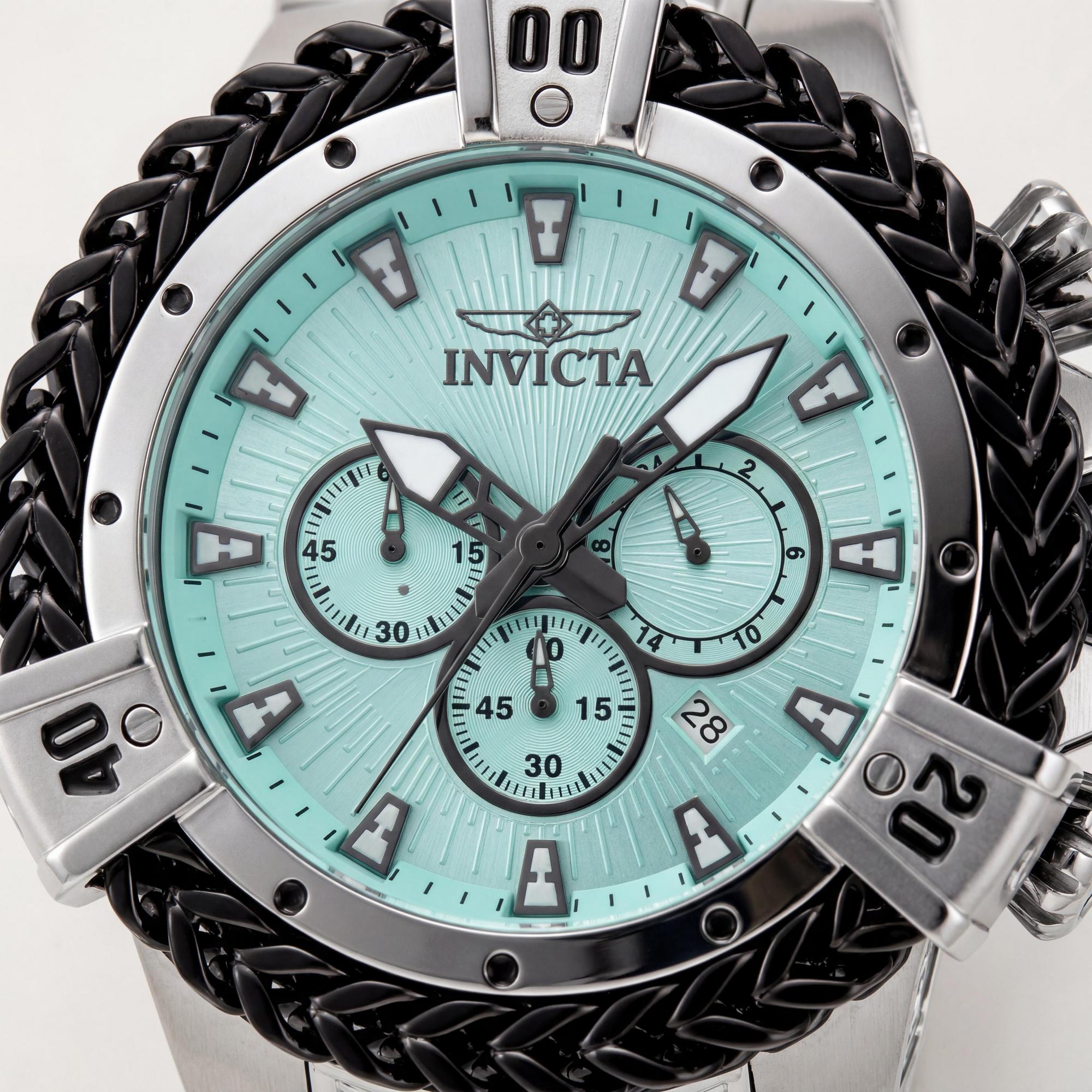 Reloj Invicta Bolt 48159 para hombre, cronógrafo de cuarzo, pulsera de acero inoxidable plateado de 54 mm con esfera azul, Photo 2