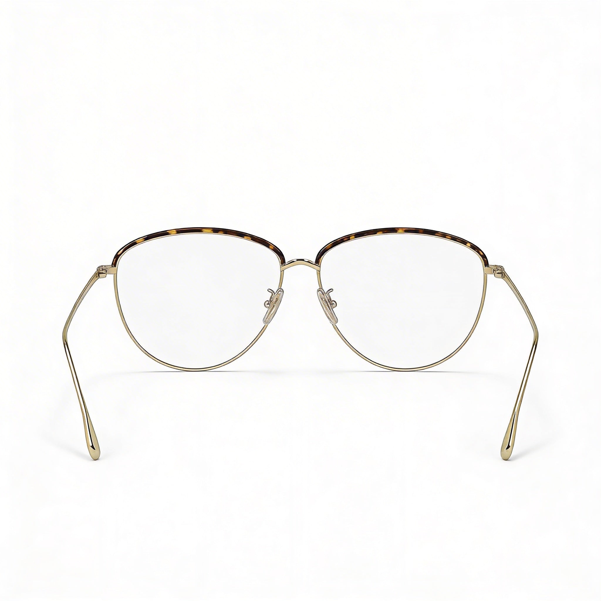 Victoria Beckham Vb2100 Men's Gold Tortoise Metal Frame Polycarbonate Eyewear, 58mm Lens Width, Photo 4