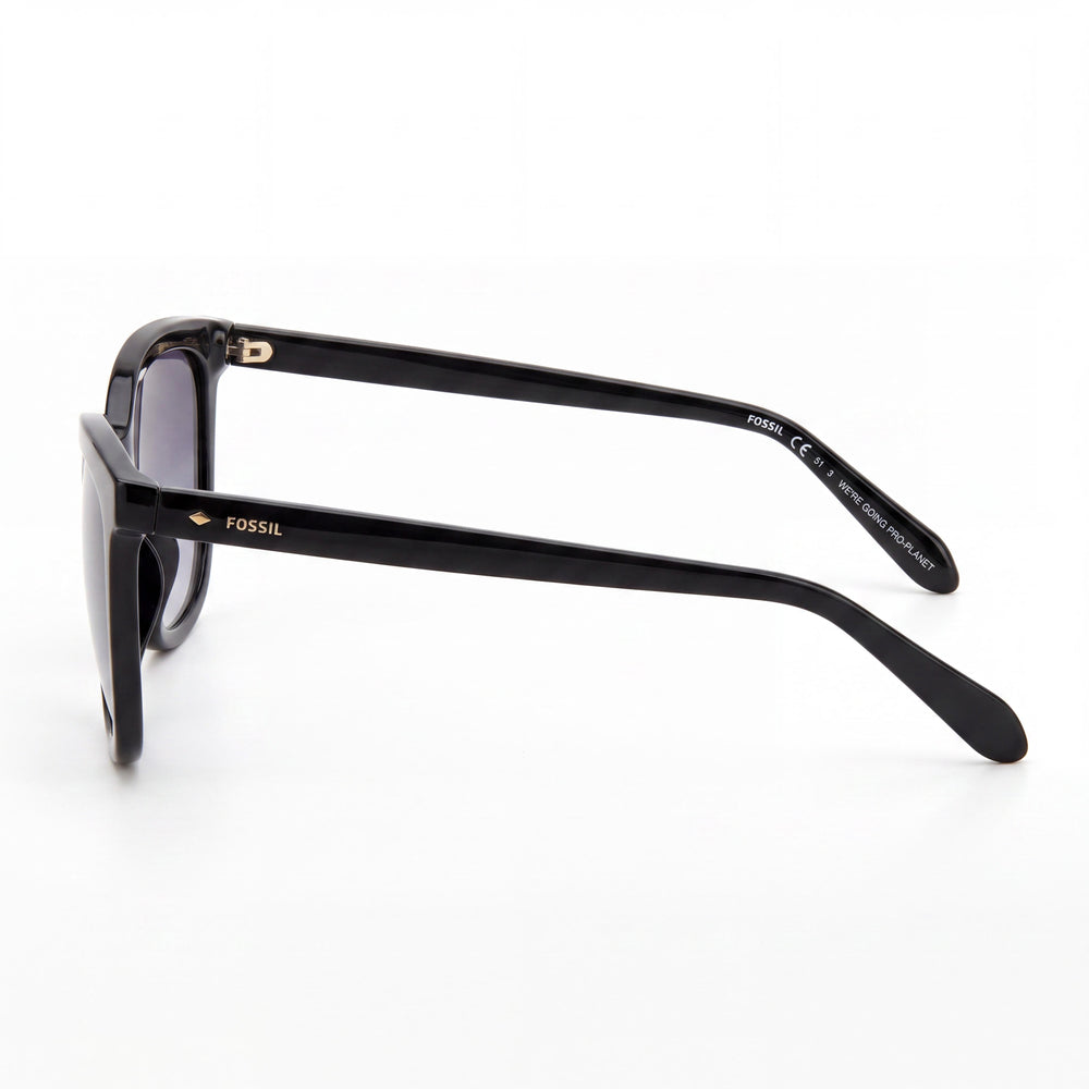 Gafas de sol Fossil Fos 2115/G/S con forma de ojo de gato para mujer, montura de POLIAMIDA ECO en negro/gris sombreado, lentes gris oscuro sombreado, protección UV, 56 mm