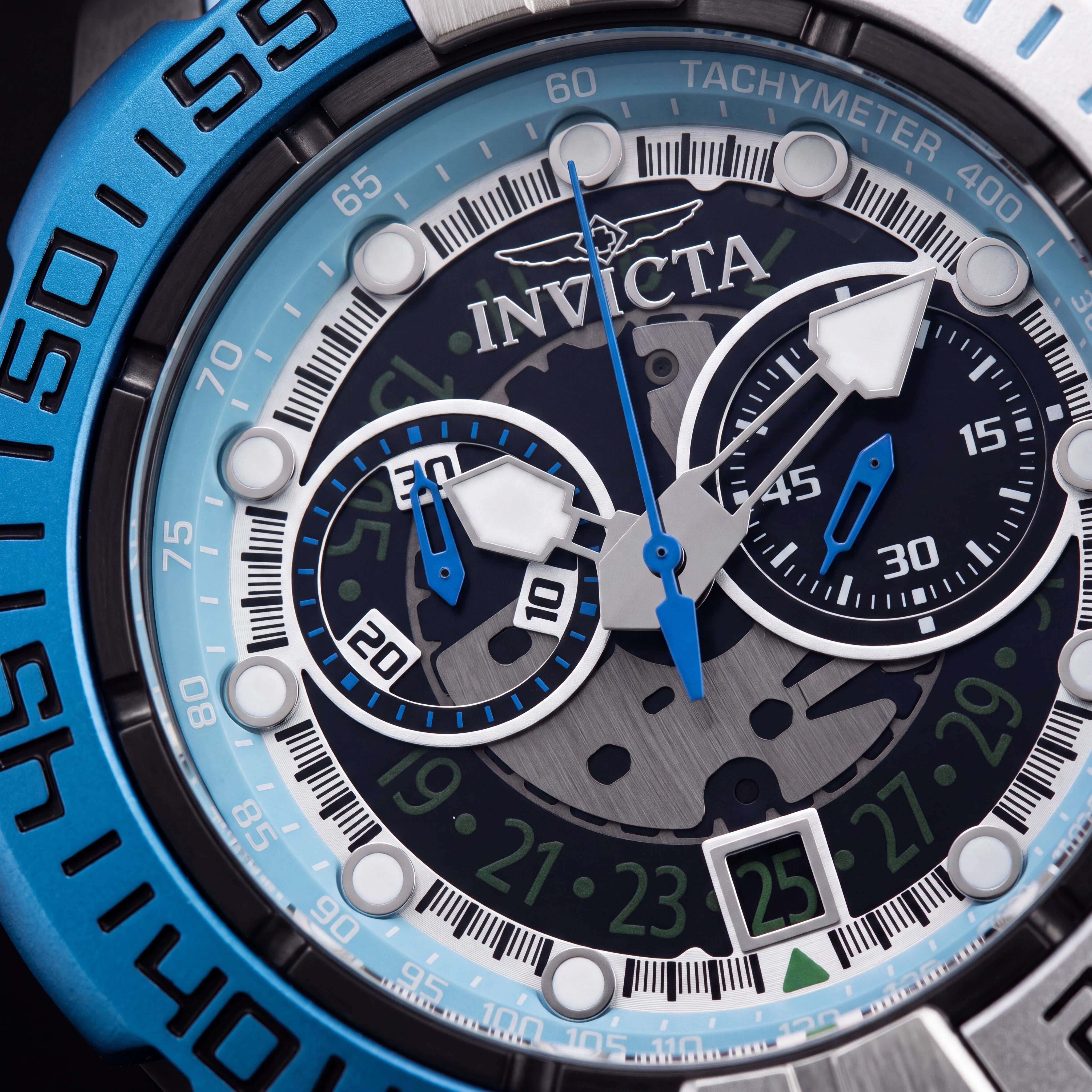 Invicta Sea Hunter 44848 Unisex Quartz Black Dial Black Steel Stainless Steel Silicone Light Up Watch 57mm, Photo 2