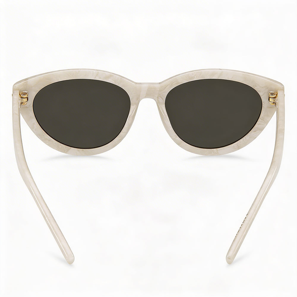 Gafas de sol de acetato blanco nacarado con lentes grises BOSS 1779/S para mujer de Hugo Boss, 100 % protección UV, 55 mm