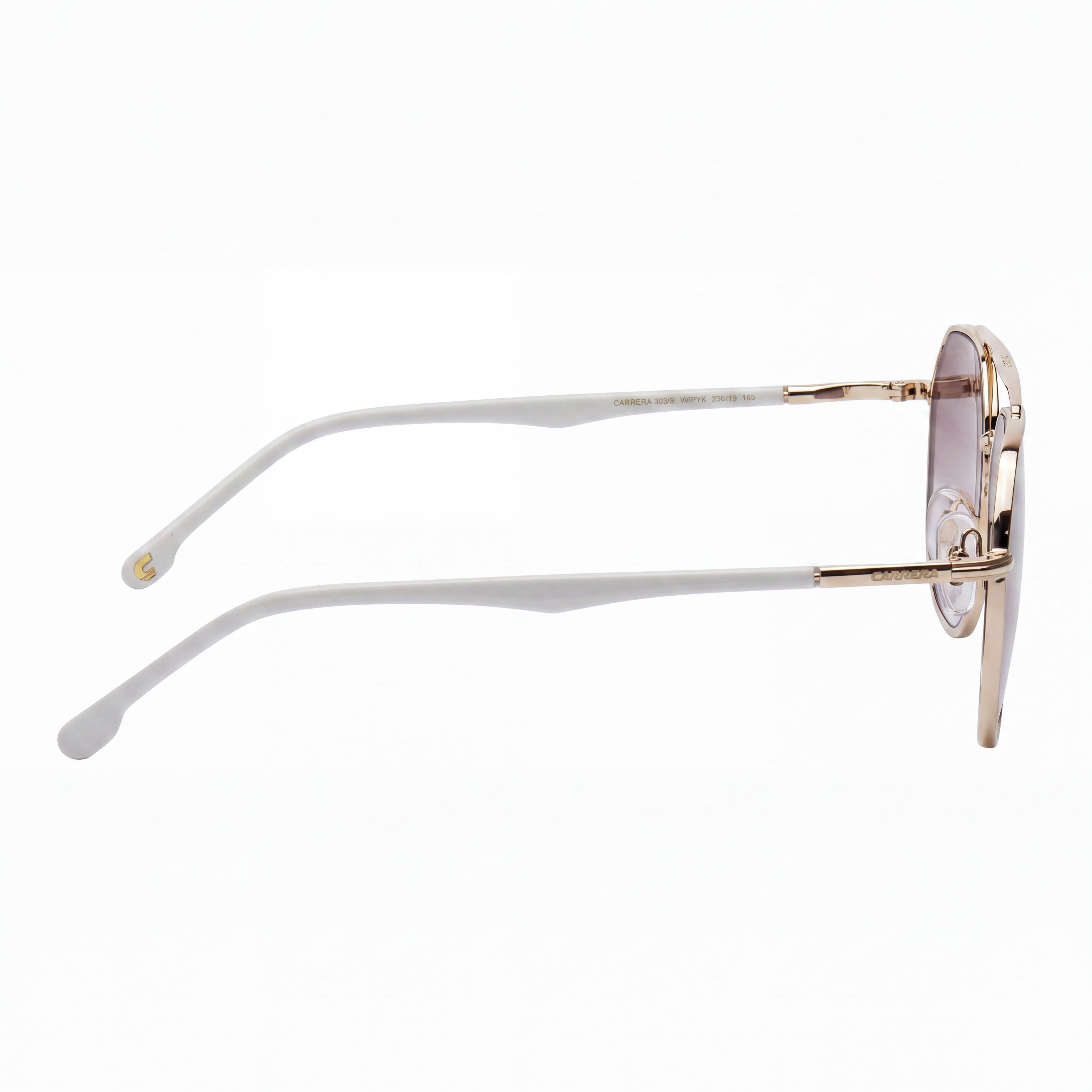 Carrera 303/S Unisex Modern Multicolored Stainless Steel Sunglasses, Gold Mirror On Burgundy Shaded Lenses, 99mm, Photo 3