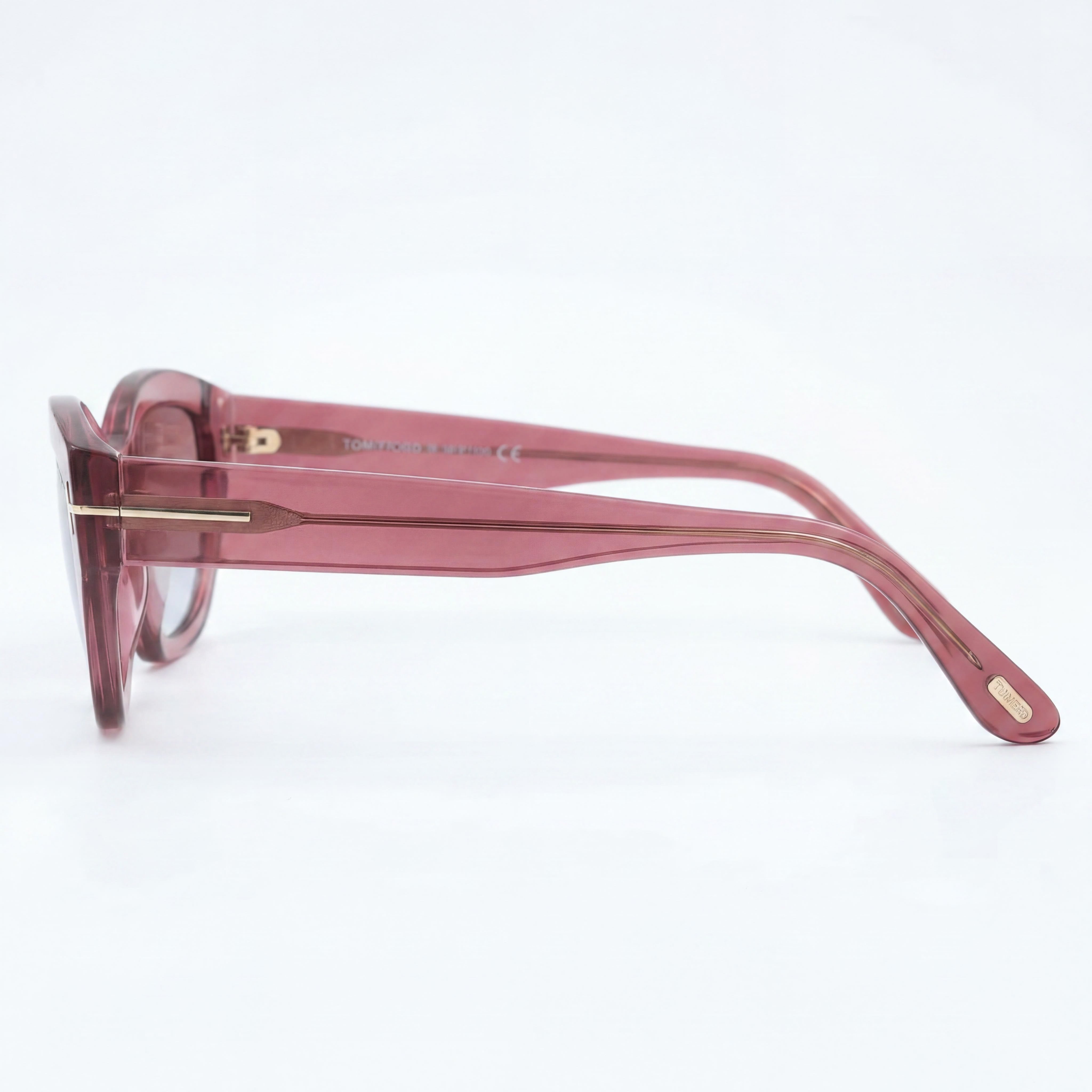 Tom Ford Penny FT1086 Women's Cat Eye Sunglasses Transparent Pink Frame Pink Gradient Lens 100% UV Protection 55mm, Photo 2